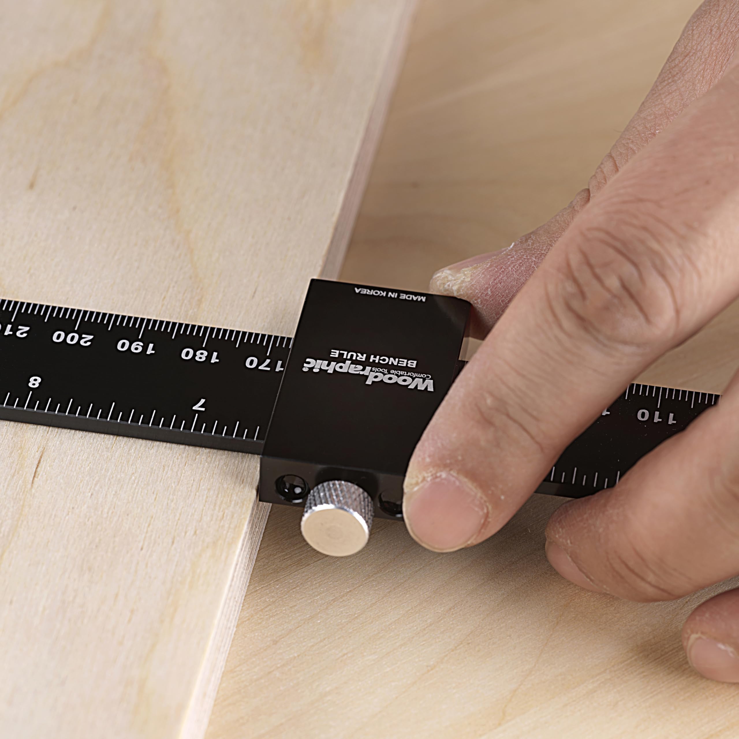 Combo de reglas de banco de 450 mm, regla de medición de precisión de doble escala, borde recto de aluminio CNC para carpintería, diseño, gabinetes, carpintería, proyectos de bricolaje