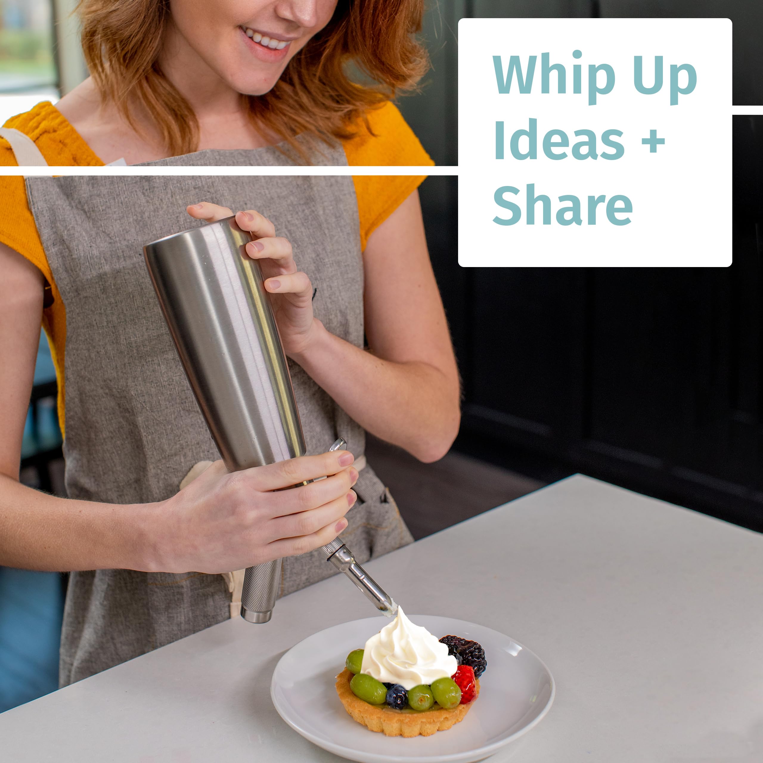 Whipped Cream Dispenser Stainless Steel - Cream Whipper - 1 Pint Large - Top Seller by Otis Classic