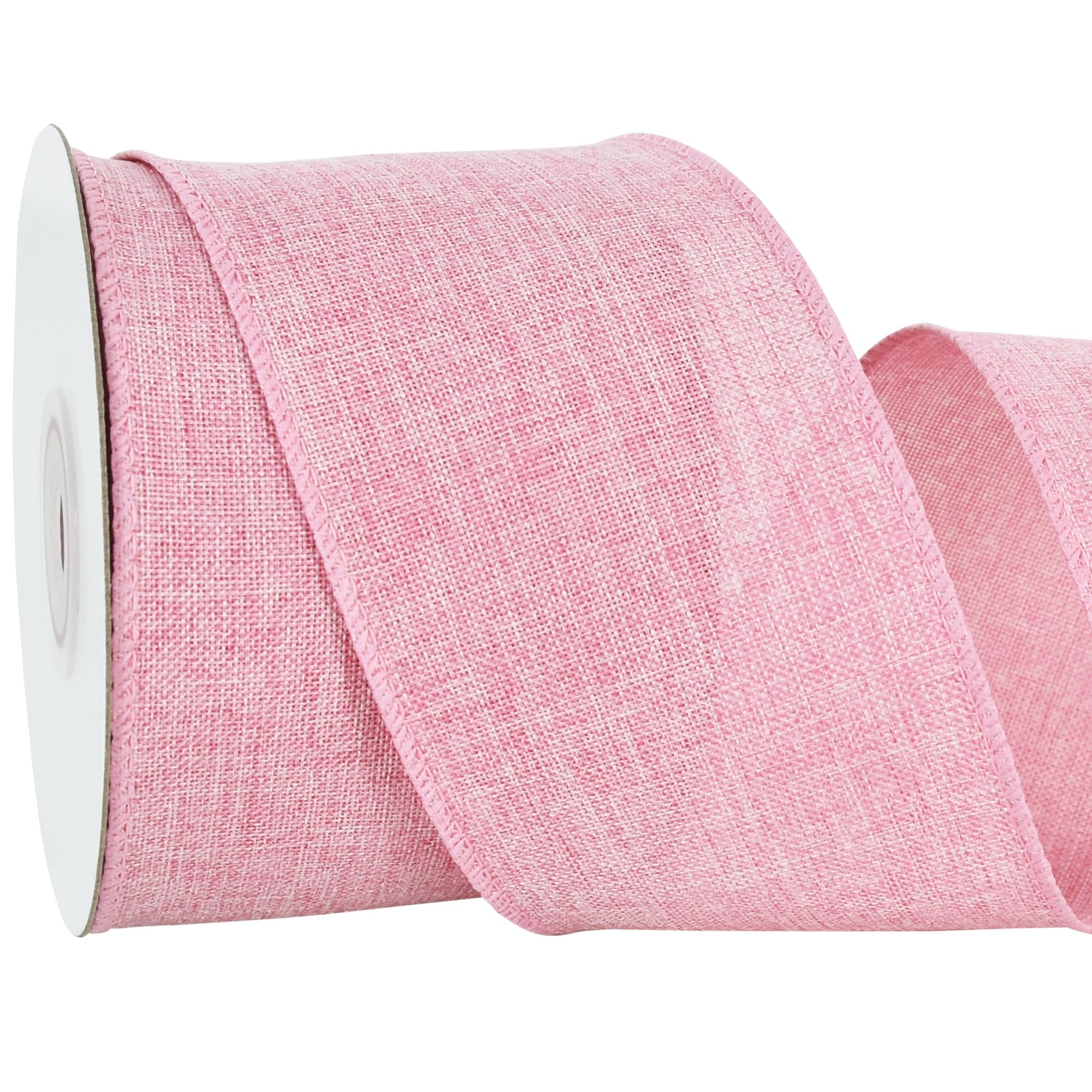 Natürliches Juteband, 6,3 cm, 9,1 m, rosa Stoffband für Handwerk, Kranzschleife, Geschenkverpackung, Hochzeit, Weihnachten, Party-Dekoration