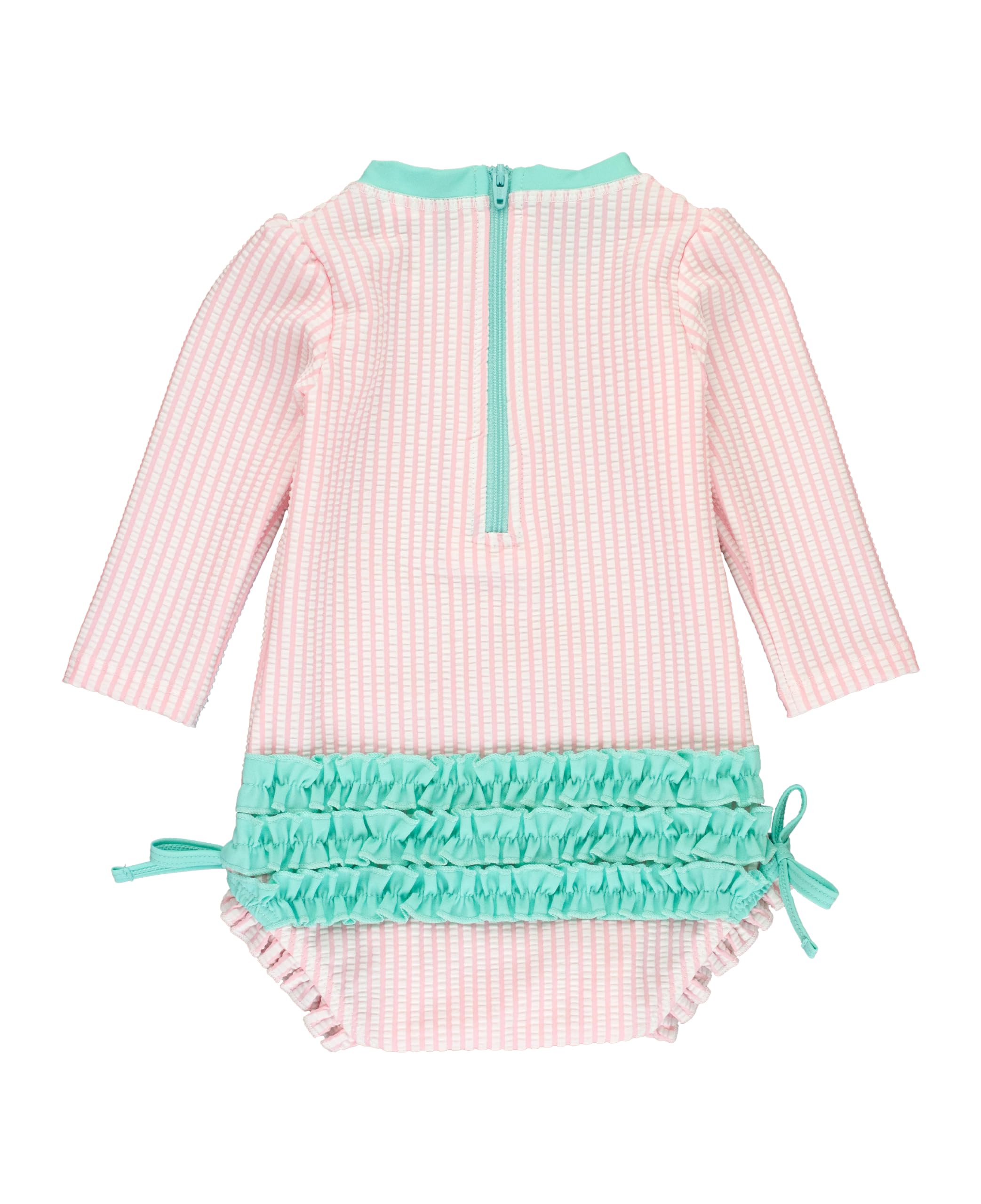 Slate Floral Ruffle Sleeve One Piece Rash Guard