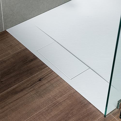 Miniatura 9 de WOODBRIDGE Base de ducha de drenaje de extremo de umbral cero de 60 pulgadas de largo x 31.5 pulgadas de ancho con colocación de drenaje reversible,