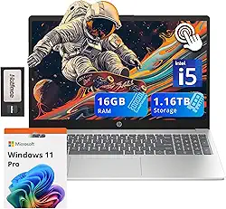 HP Notebook Pavilion 15,6" Hd Com Tela Sensível Ao Toque, Intel I5-1235U, 16 Gb De Ram, 1,16 Tb Armazenamento (Ssd 1 + Estação Acoplamento 160 Gb), Placa Vídeo Iris Xe, Teclado Numérico, Webcam 720P