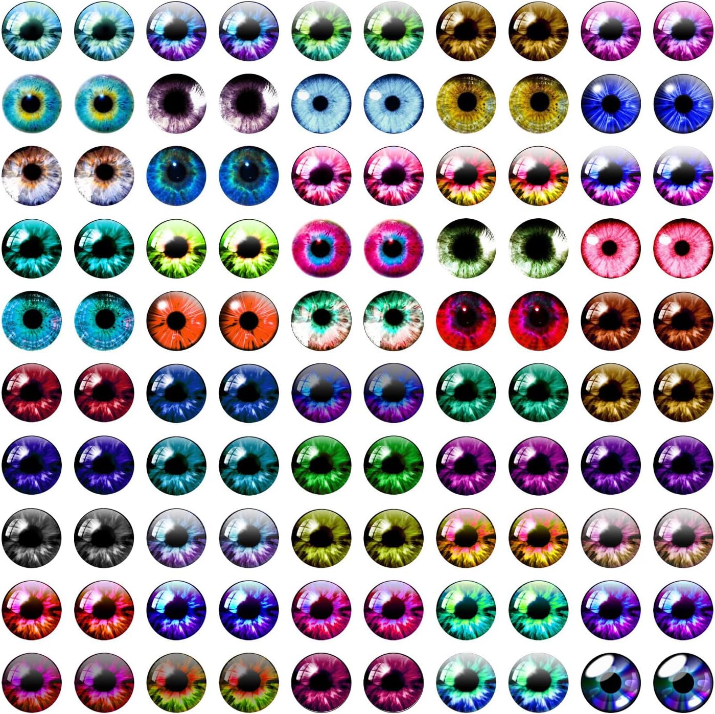 100PCS Eyes Glass Cabochon for Clay Doll Making Sculptures Props Craft DIY Findings Jewelry Making Christmas Gift