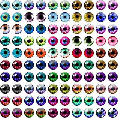 Miniatura 9 de Cabujón de cristal para ojos, 100 unidades, para hacer muñecas de arcilla, esculturas, accesorios para manualidades, hallazgos de bricolaje,