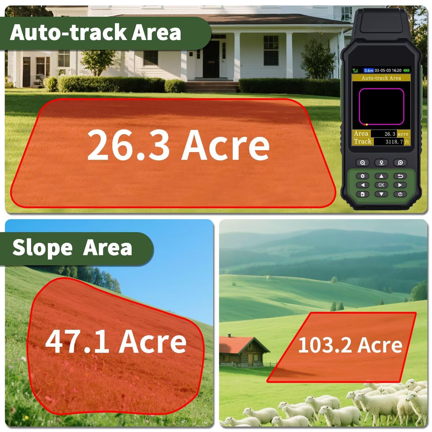 NiesahYan ZL190 Handheld GPS for Surveying, High Precision GPS Surveying Equipment for Mountainous Land Slope and Flat Field Outdoor Use