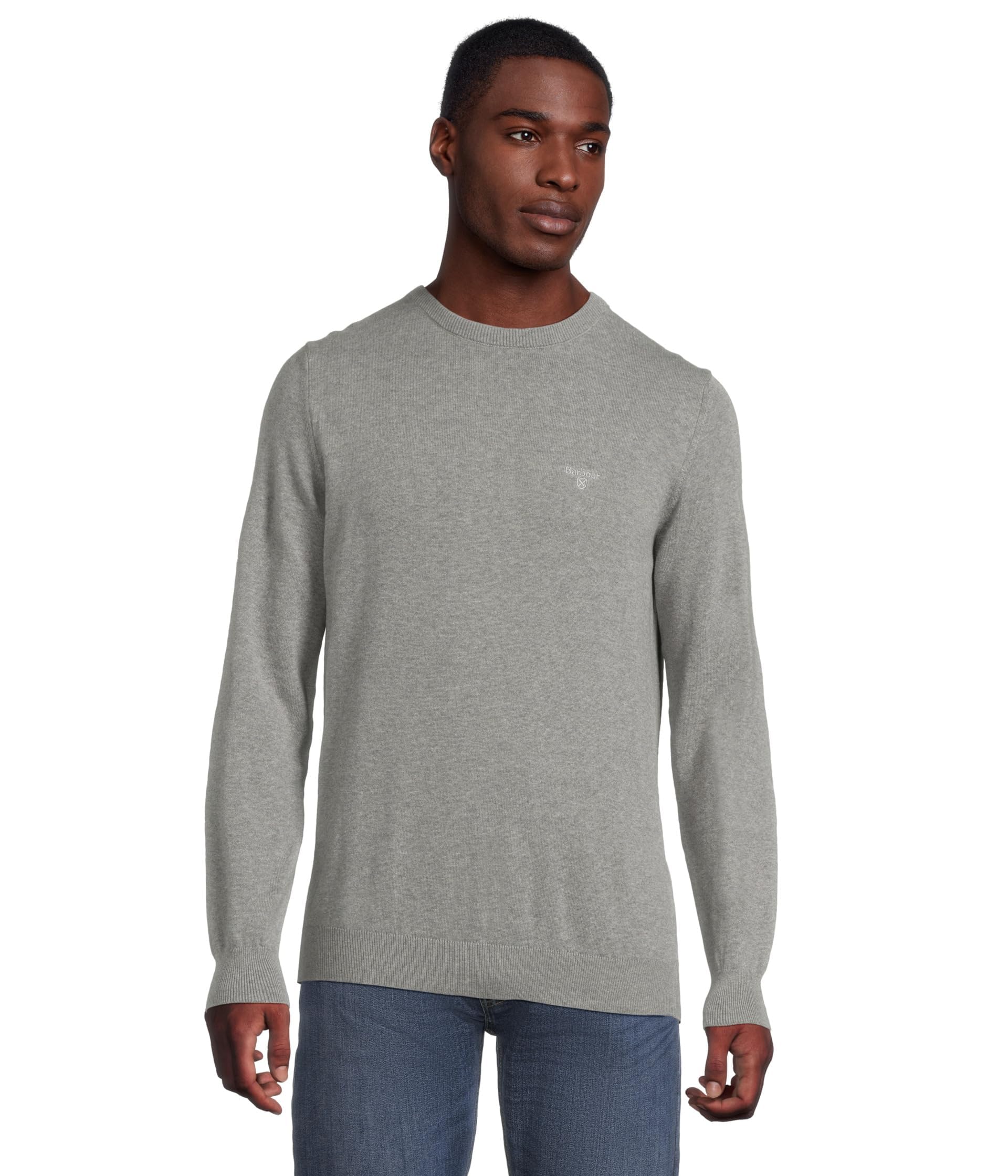 Barbour Pima Cotton Crew Jumper Grey MGM XL
