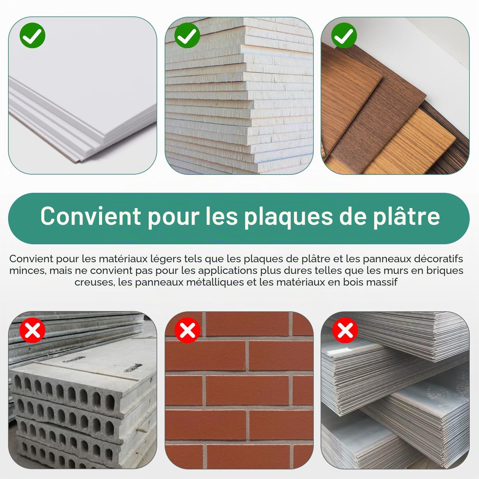 400PCS Kit de Chevilles et Vis Autoperceuses, Kit d'Ancrages et Vis Autoperceuses pour Cloisons Sèches, 4 Tailles Kit de Vis pour Plaques de Plâtre 2 Tailles Vis à Expansion Auto-Taraudeuses