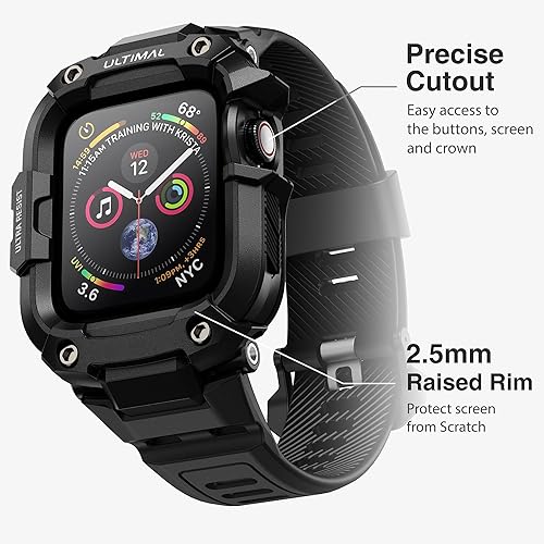 Miniatura 4 de ULTIMAL Correa resistente con funda para Apple Watch Ultra 321 (1.732 pulgadas) y SE 321 y Series 11 10 9 8 7 6 5 4 (1.732 pulgadas1.732