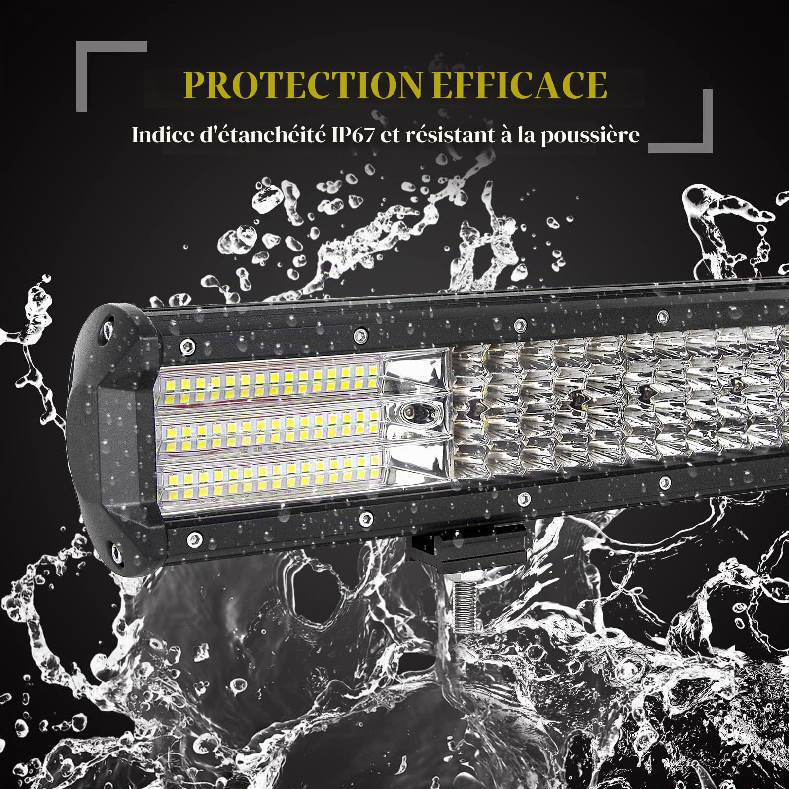 SKYWORLD Barre lumineuse LED de Travail, 50.8 cm 510W Phare Led Lampe Light Barre avec Support de Montage Plaque d'immatriculation, 12V stroboscopique Câblage, Offroad Véhicule Voiture camion 4x4