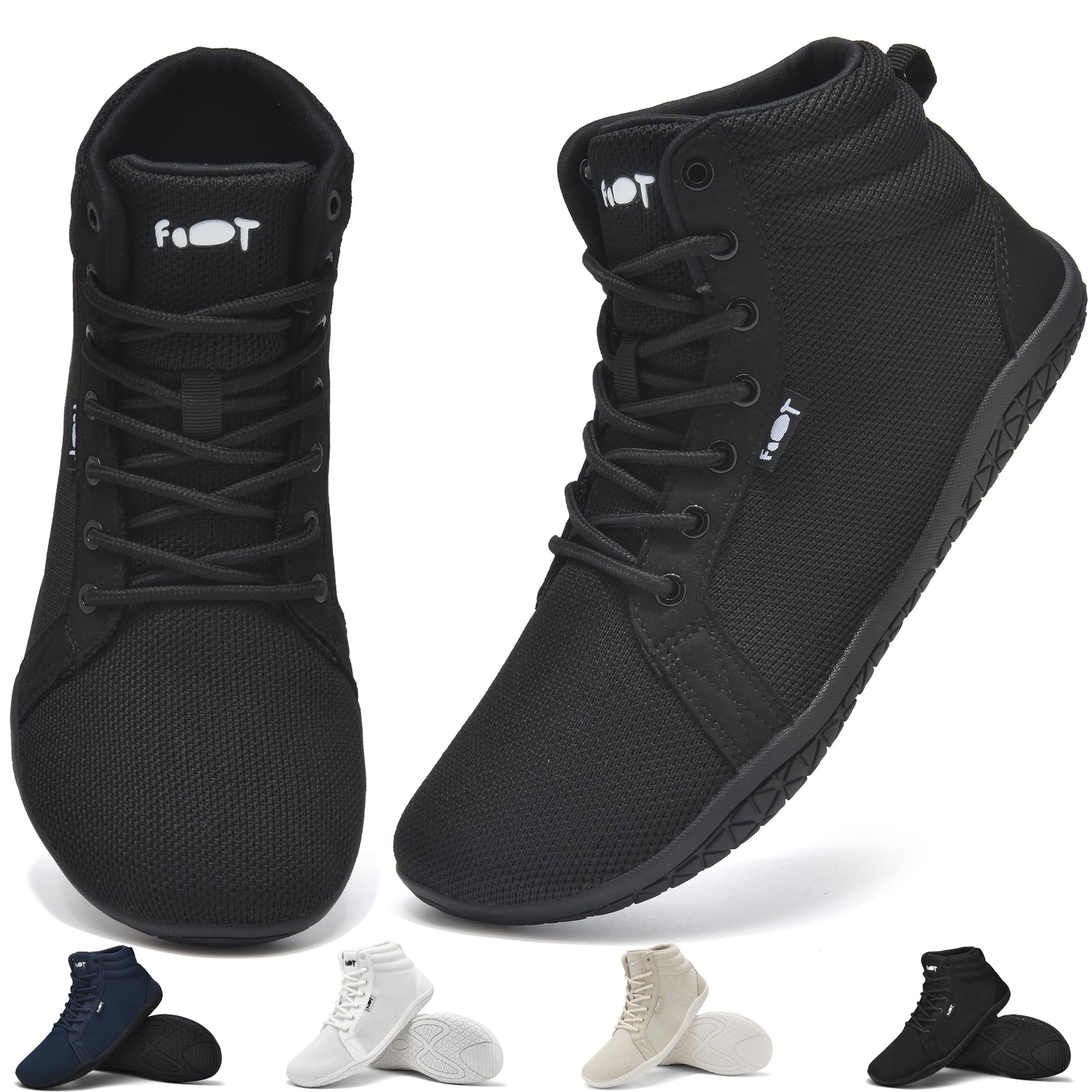 Wizshoe Barefoot Damski Męski Wysokie Tenisówki Buty Minimalistyczny | Lekkie szerokie buty spacerowe z rozdzielonymi palcami podeszwa zero drop uniseksowe antypoślizgowe do treningów