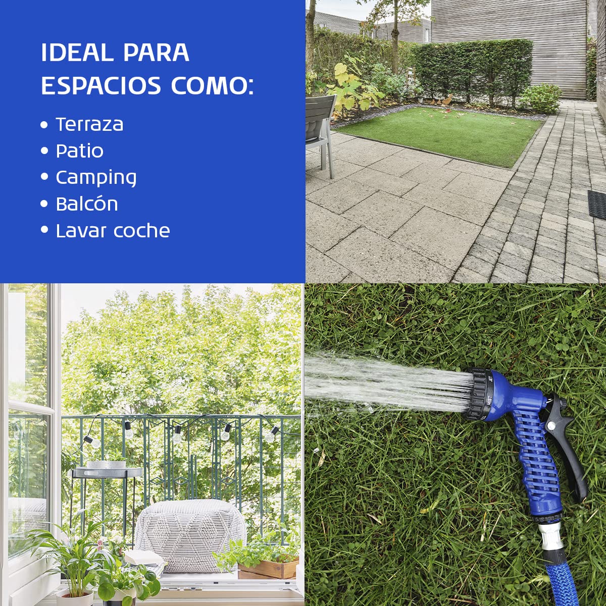 Xpansy Hose Pro C2607B Manguera Extensible con la Presión del Agua, Azul, 7,5 metros