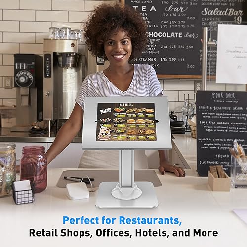 Miniatura 7 de AboveTEK Soporte antirrobo para quiosco para iPad  Soporte de seguridad para iPad POS y soporte de tableta con bloqueo  Base resistente, giro de