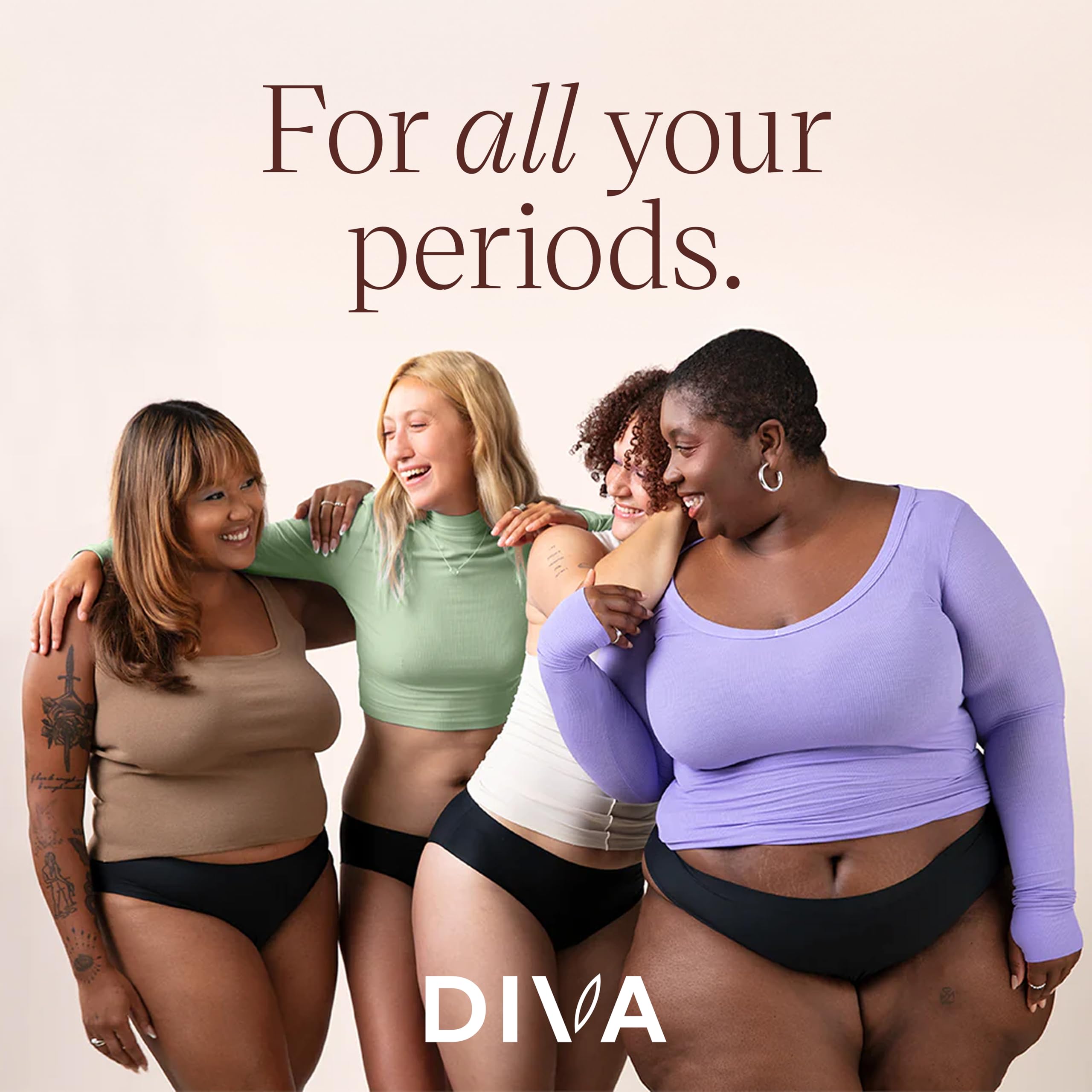 DIVA Reusable Period Underwear - Quick Dry Menstrual Underwear - Period Panties - Seamless Bikini, Black