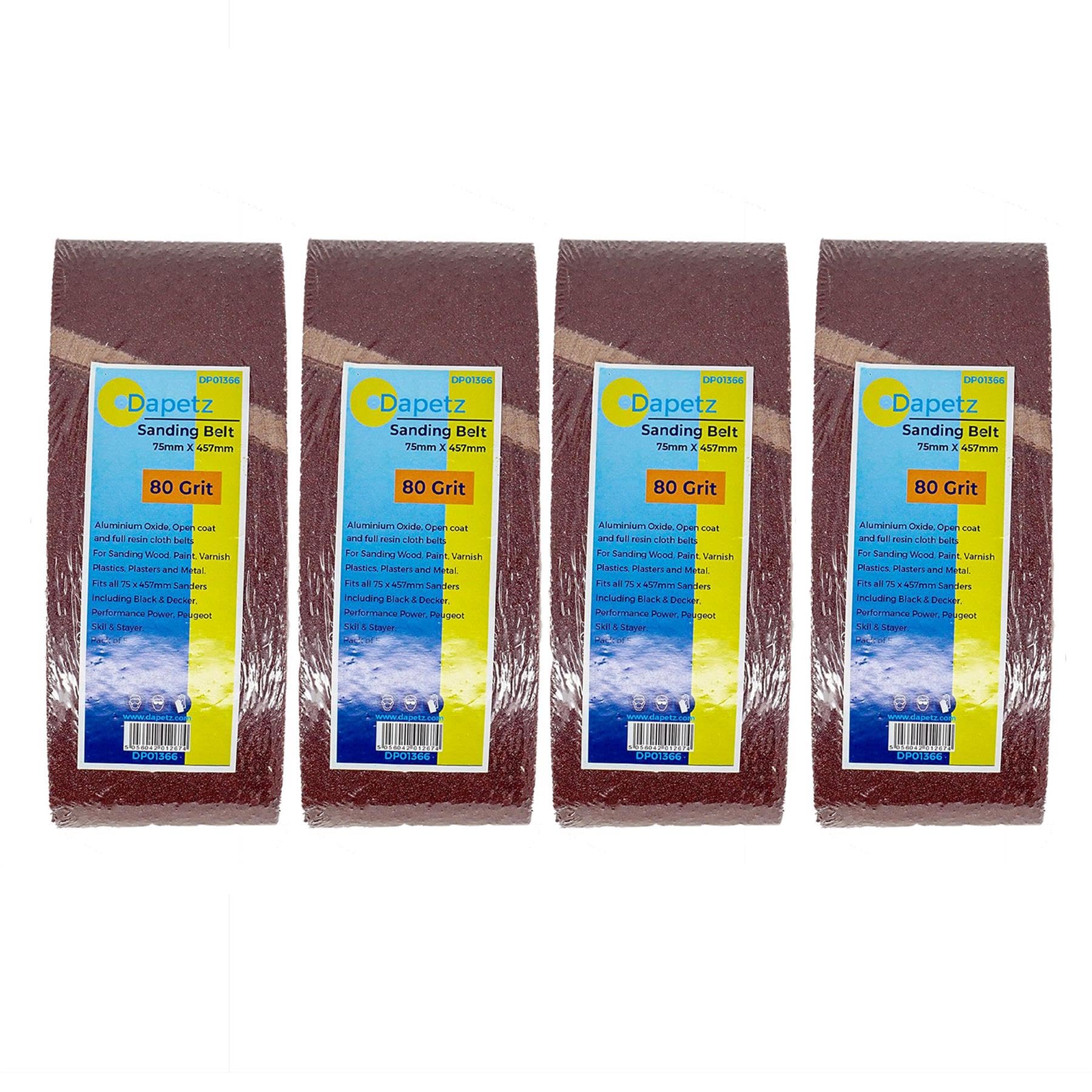 Dapetz ® 20 X Power Tool Sander Sanding Belt Belts 75mm X 457mm 80 Grit Medium