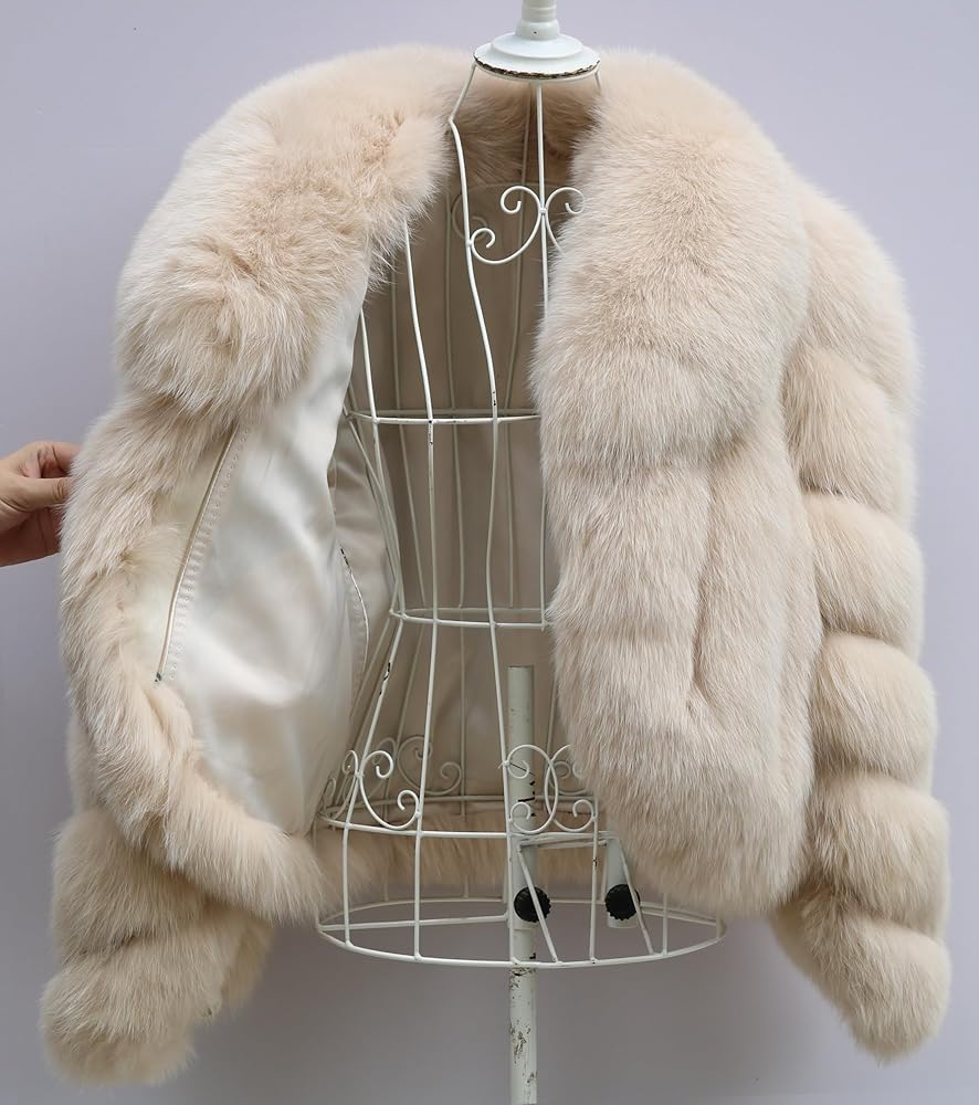 Genuine Real Fox Fur Jacket Women Winter Warm Natural Fox Fur Turn