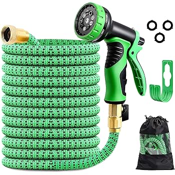 Amazon Com Expandable Garden Hose 50ft Pathonor Flexible Water Hose With 9 Function Spray Nozzle Extra Strength 3750d Durable With Solid Brass Fittings Leakproof Lightweight Retractable Outdoor Yard Hose Pipe Home Improvement