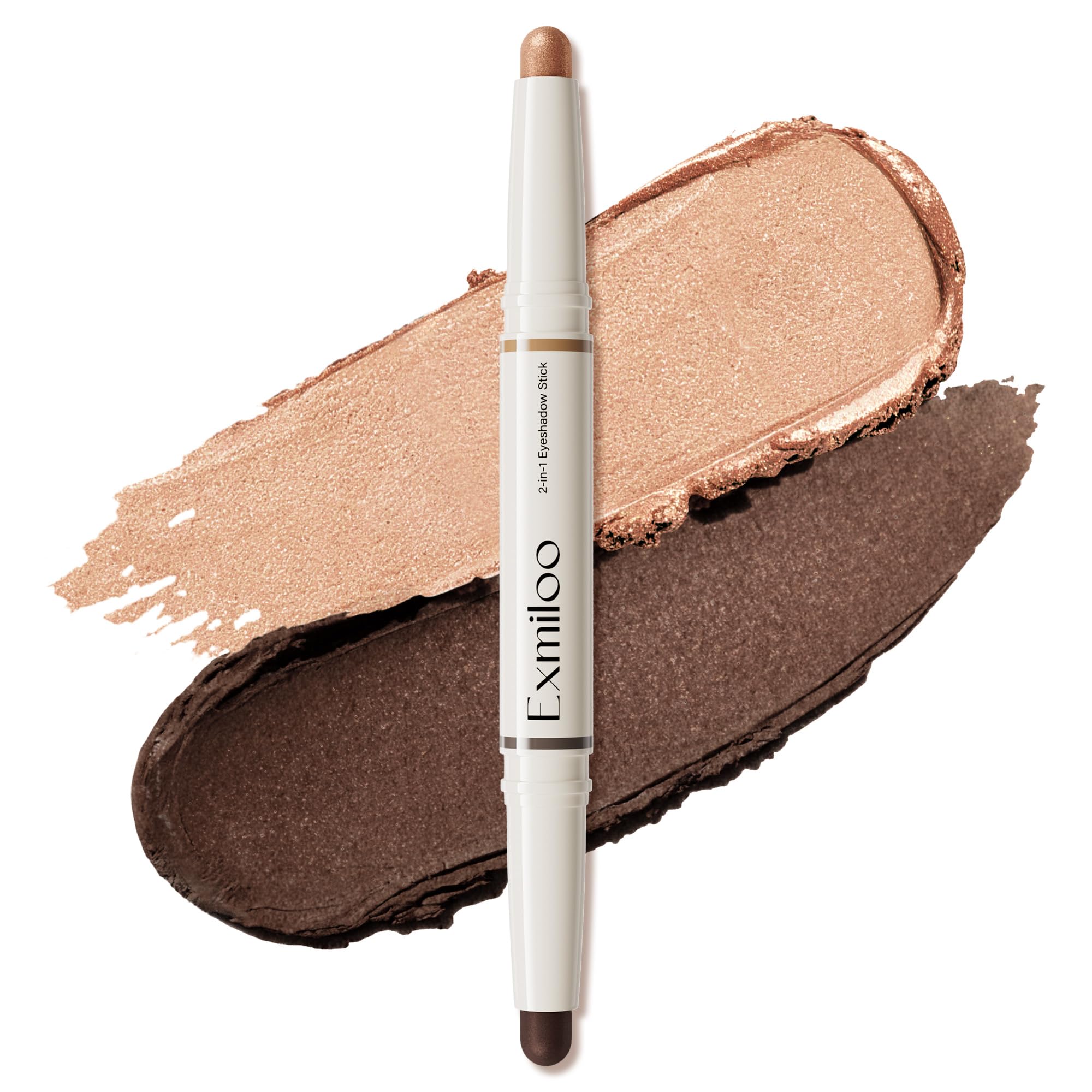 Exmiloo Doppelseitiger Lidschatten Stift,Wasserfest, Wischfest & Langanhaltend Creme-Lidschatten, Schimmer Eyeshadow Stick,Hochpigmentierter Lidschattenstift-Farbton: Bronze Glow