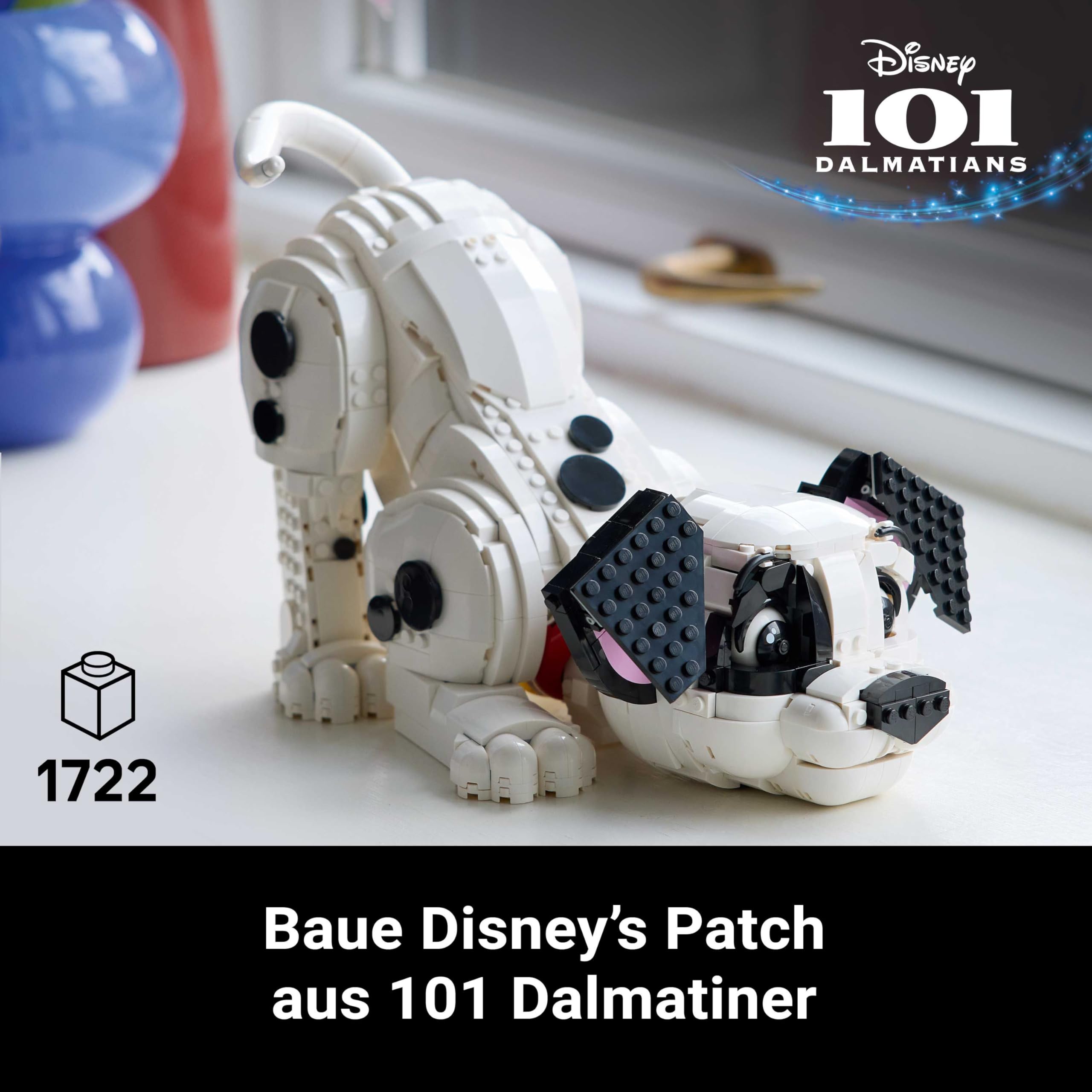 LEGO ǀ Disney Welpe aus 101 Dalmatiner - Individuell gestalltbares Bauset für Erwachsene - Verwandelbar in 6 süße Hunde mit drehbarem Kopf und Schwanz - DIY Deko - Geschenkidee für Fans - 43269