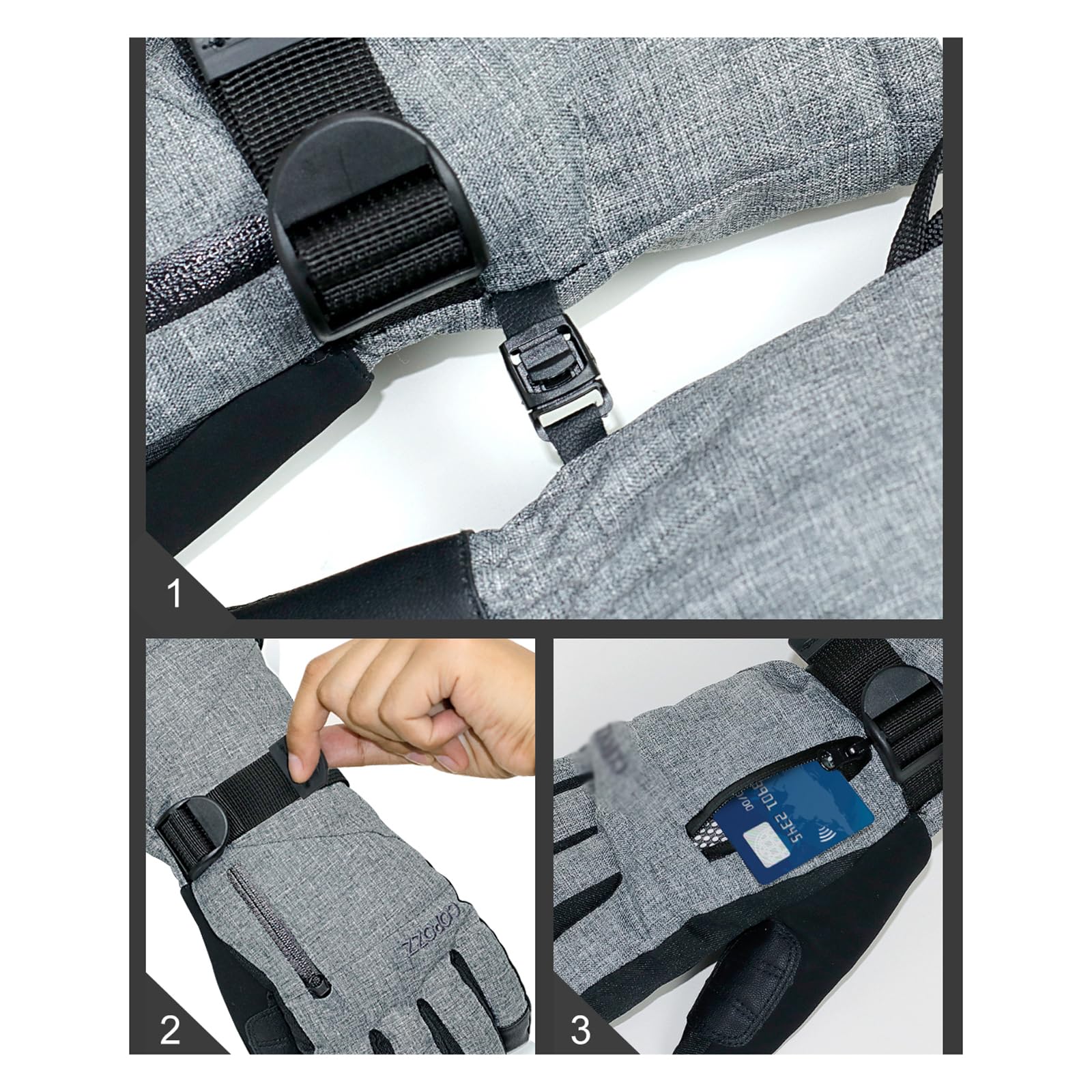 Guanti da Sci Unisex Guanti da Snowboard Guanti Touchscreen Guanti Termici Impermeabili Guanti da Guida per Corsa e Sport all'Aria Aperta