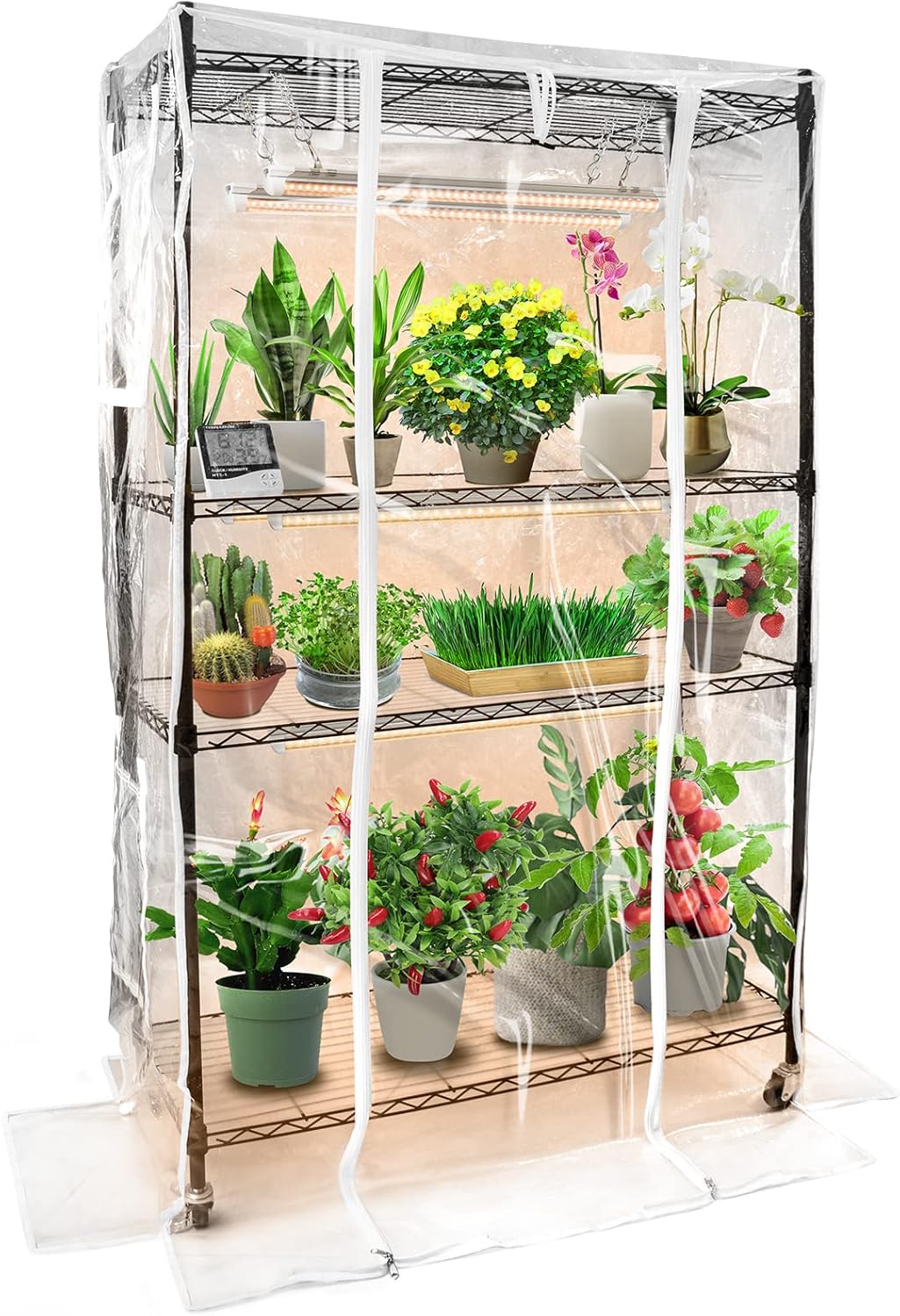 MoniosL Mini Greenhouse with Grow Light for Indoor