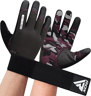 RDX Weightlifting Full Finger Gym Gloves, Touch Screen Palm Anti-Skid Breathable, Men Women Home Fitness Workout Bodybuild…