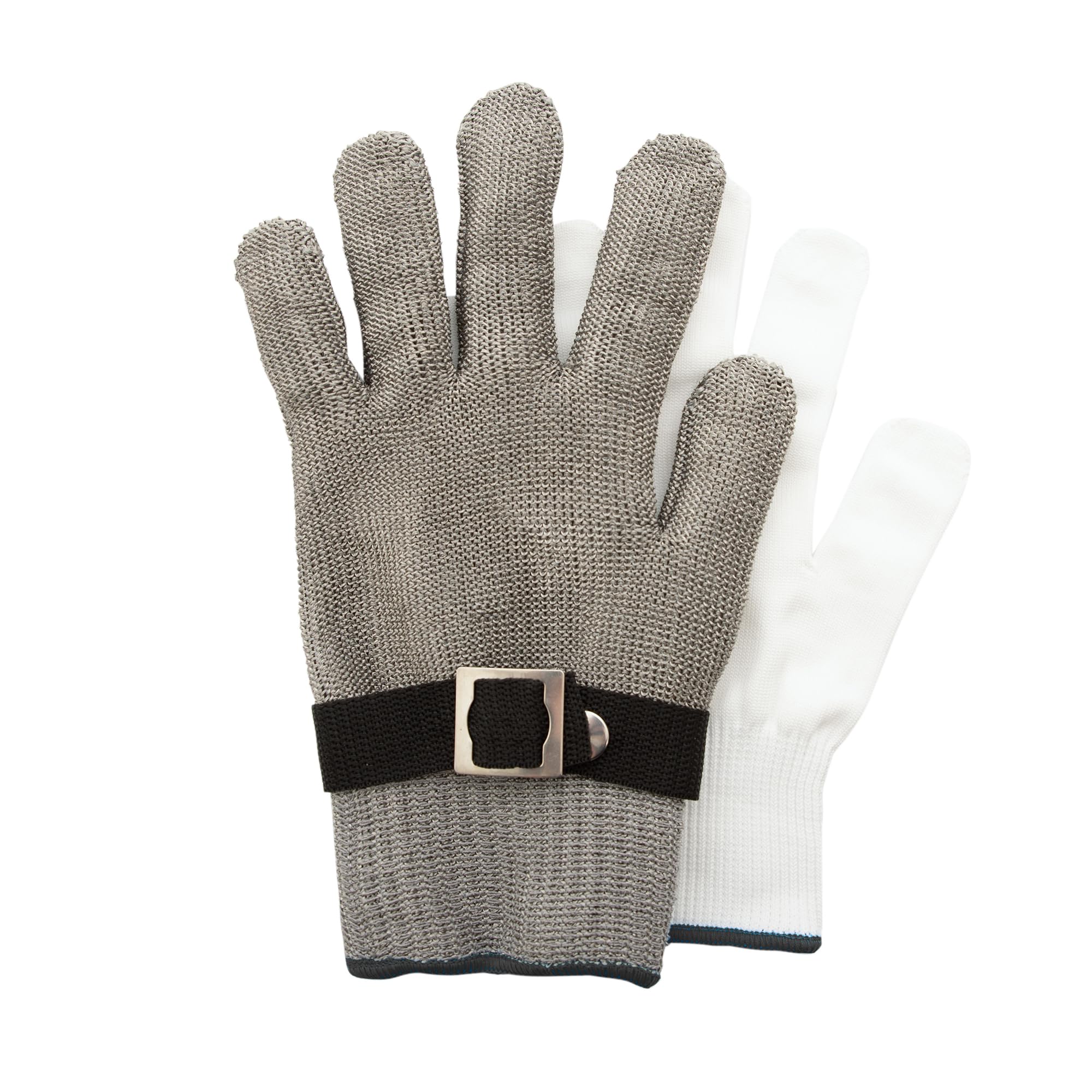 Point-Virgule Guanti protettivi da cucina, guanti per ostriche, set da 2 pezzi, in acciaio inox, grandi