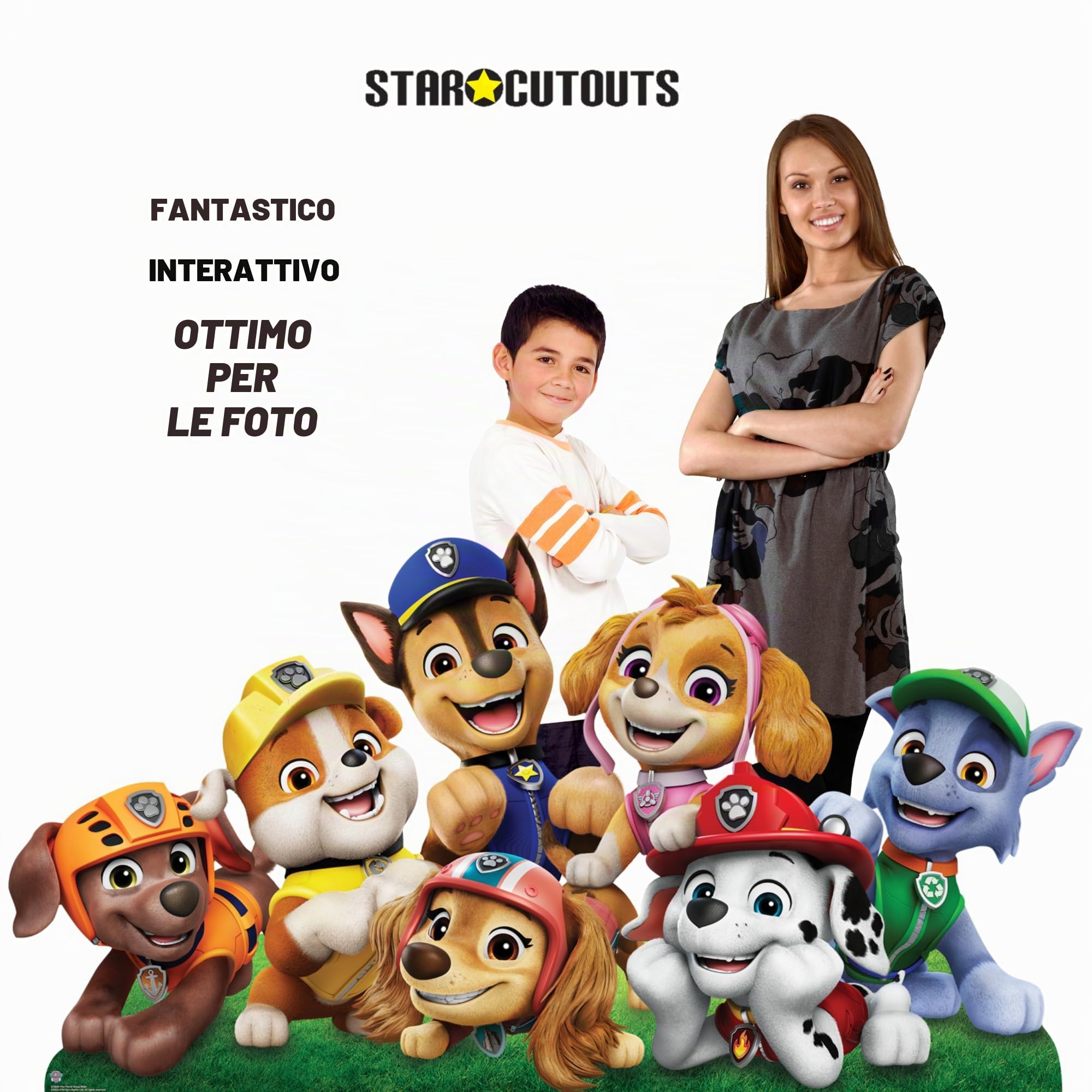Star Cutouts Cartonato largo SC4601 Paw Patrol, altezza 94 cm, ideale per feste a tema Paw Patrol, feste di compleanno e fan, decorazioni per stanze ed eventi