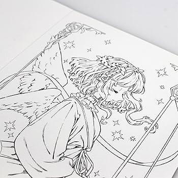 Amazon.co.jp: なつき 塗り絵ブック 線画10枚綴じ A4サイズ 水彩紙