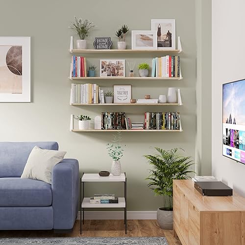 Miniatura 5 de Wallniture Bora - Estantes flotantes largos, 48 x 6 pulgadas, estantería montada en la pared para sala de estar, baño, cocina y dormitorio, estantes