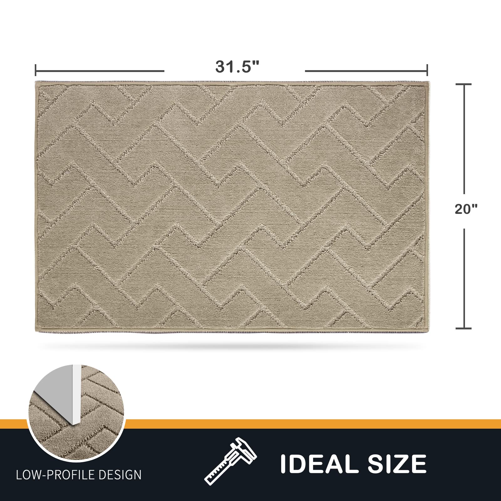 PURRUGS Dirt Trapper Doormat 20x31.5 Inch - Machine Washable, Non-Slip, Super Absorbent For Shoes & Paws