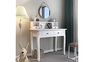 Modern Farmhouse Writing Desk with Vintage White Finish