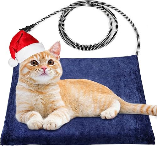 Almohadillas térmicas para gatos al aire libre, alfombrilla de cama térmica para mascotas, manta de calentamiento eléctrica impermeable para gatos