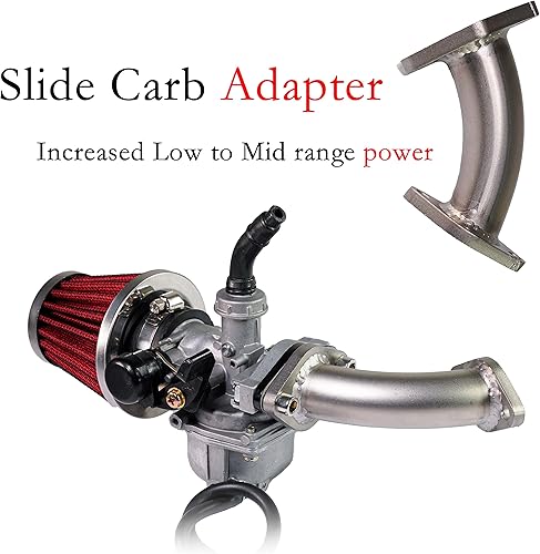 Miniatura 5 de JMCHstore Etapa 2 Performance Mainfold Kit para motor Predator 79cc 3HP, Coleman CT100U CC100X 98cc, Massimo MB100 Mini Bike, Adaptador de Carb