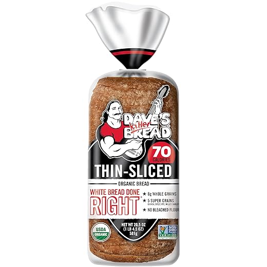 Dave's Killer Bread White Bread Done Right Thin-Sliced, Organic White Bread, 20.5 oz Loaf
