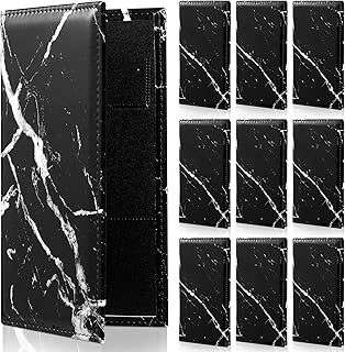 10 Pcs Restaurant Check Presenters Check Card Holder Restaurant Check Holder Guest Check Bill Holder Black Marble Server Checkbook Menu Holders for Restaurants Bars Hotels Waiter, 4.3 x 8.3 Inch