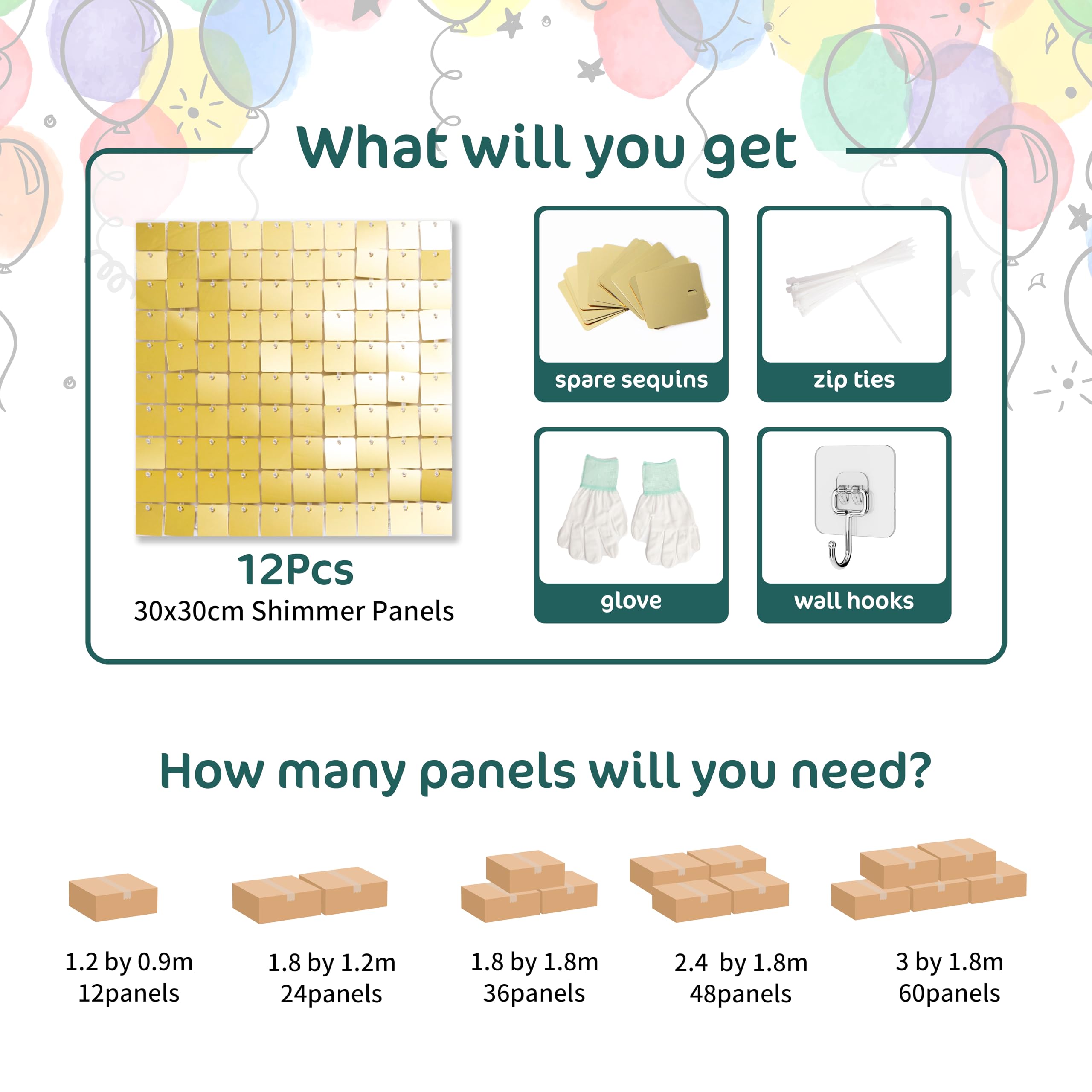 Kate Schimmernde Wand Hintergrund Gold Quadratisch Pailletten Glitzer Foto Hintergrund Paneel Dekoration für Geburtstag Party Hochzeit Jahrestag 30×30 cm (12 STK.)