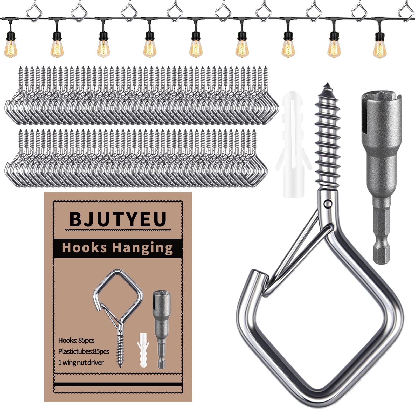 Stainless Steel Hooks - 25 Pack with Safety Buckle -10