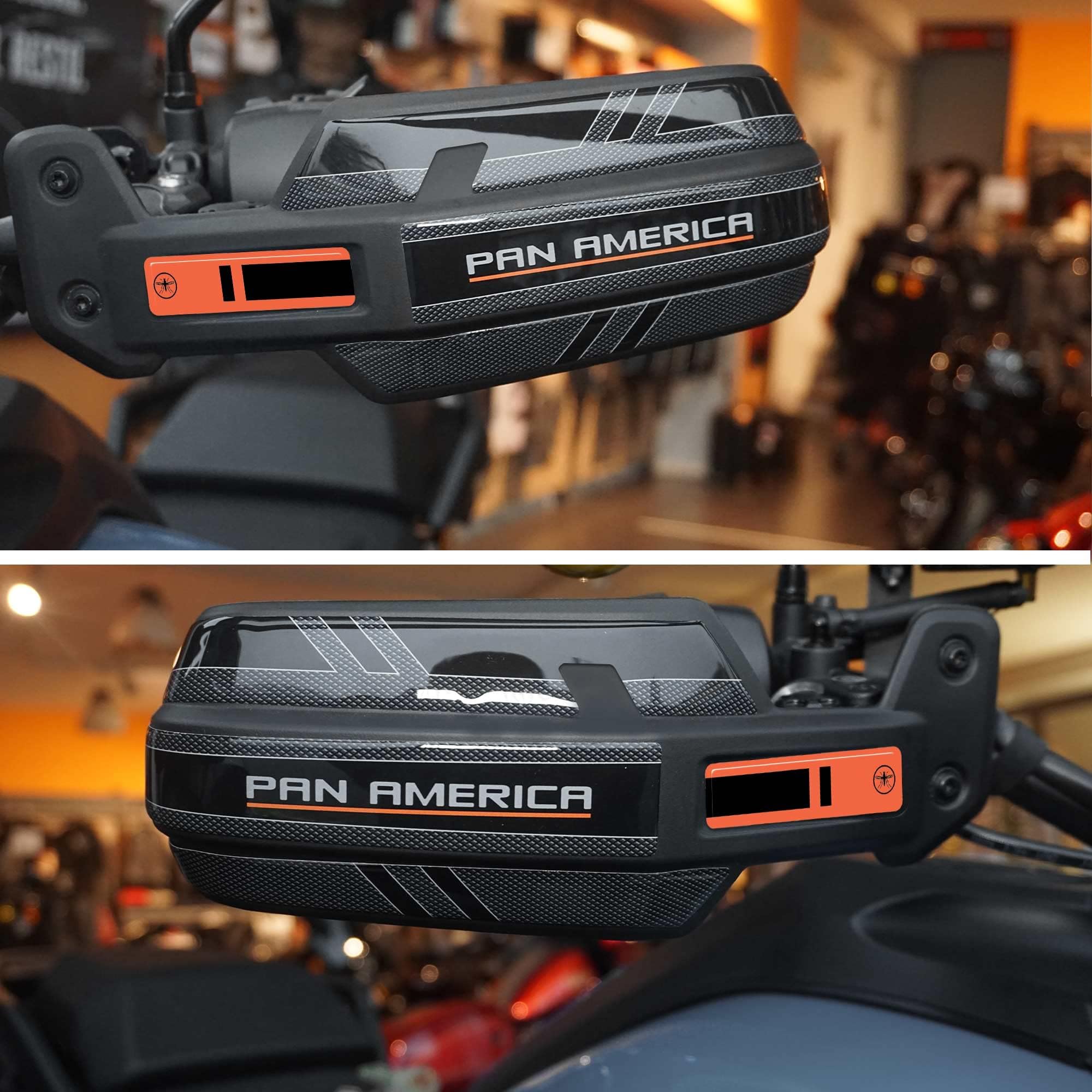 labelbike - 3D Stickers Motorcycle Handguards Protection and Decoration in Resin compatible with Harley Davidson Pan America 1250 and 1250 Special 2020-2022 Version Orange