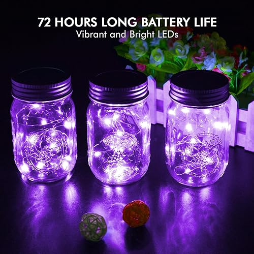 Miniatura 3 de Paquete de 12 luces de hadas con pilas, cadena de luces LED, 20 luces LED, alambre plateado impermeable de 2,1 metros, luces de luciérnagas mini