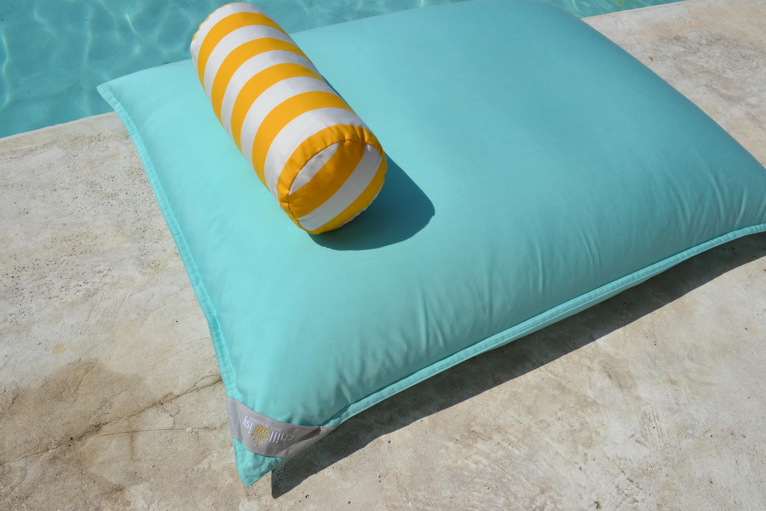 chillisy® Premium Pool-Sitzsack Sunkissed Lagoon Set – schwimmend – Float-Gefühl inklusive – 5 Jahre Farb-Garantie – UV-beständig - Mint [160x120 cm]