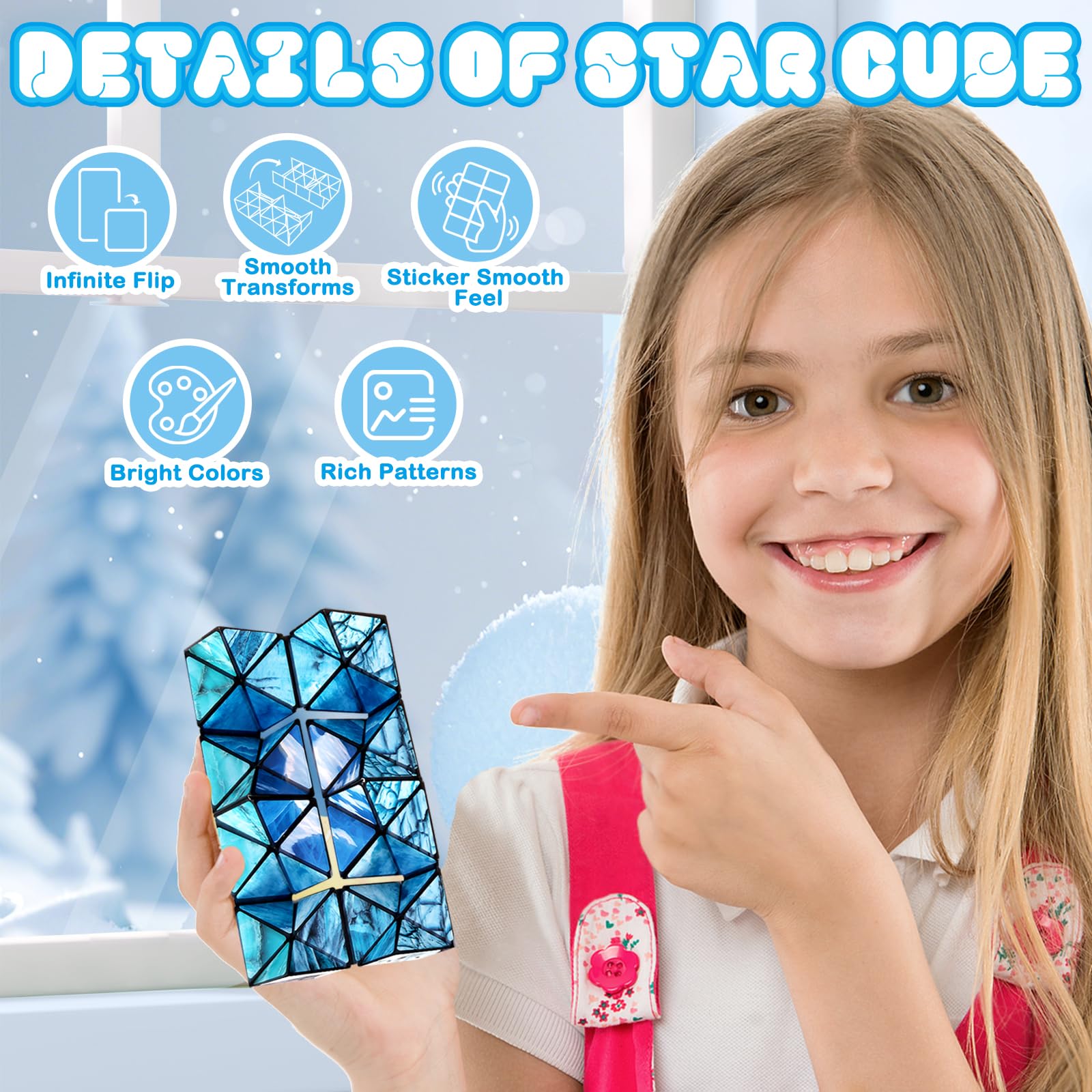 Yoshimoto Cube étoilé infini pour enfants de 3 ans et plus Motif animaux arctiques/antarctiques amusants pour garçons et filles (série Polar