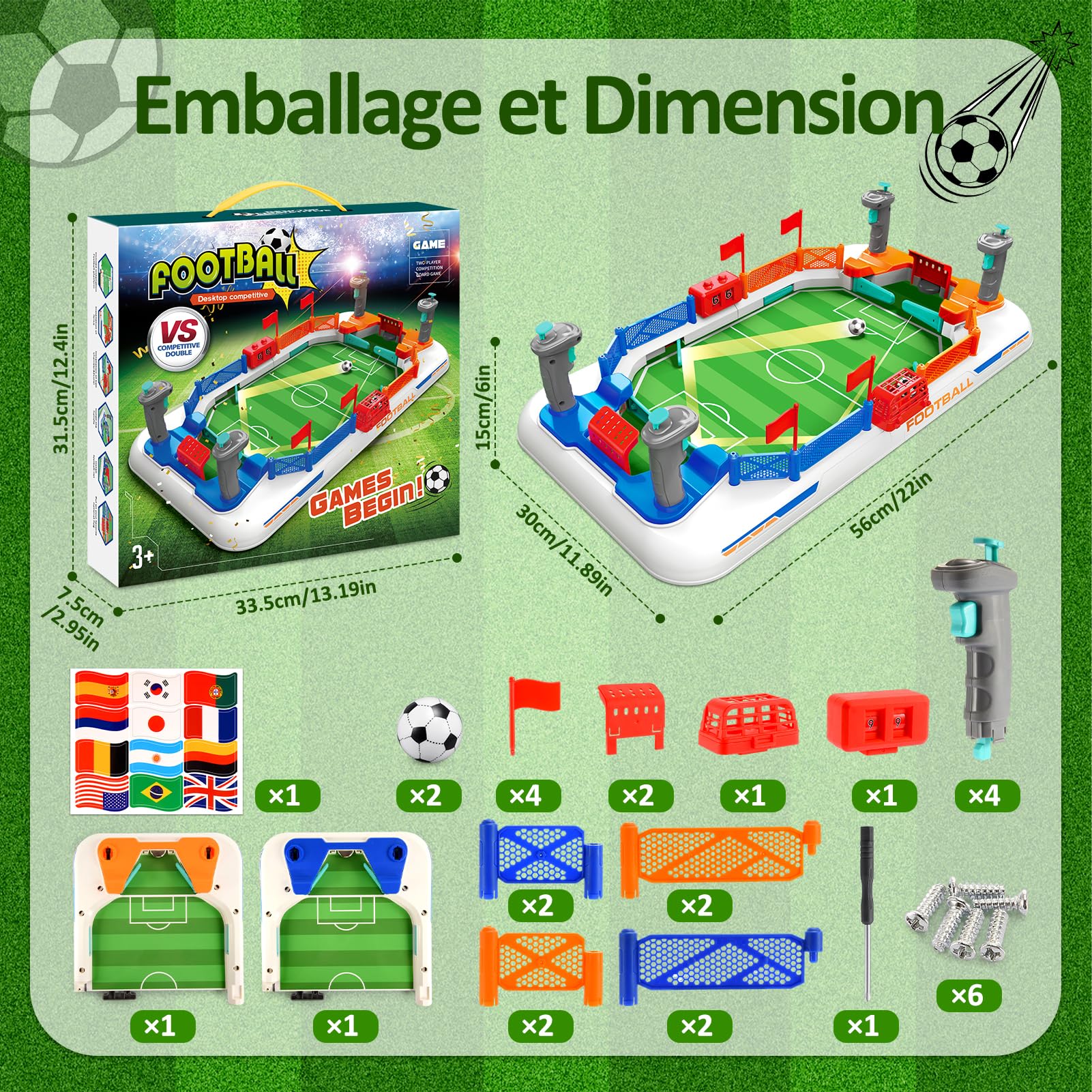 Mini Baby Foot Enfant Adulte - Jeux de Société pour Enfants