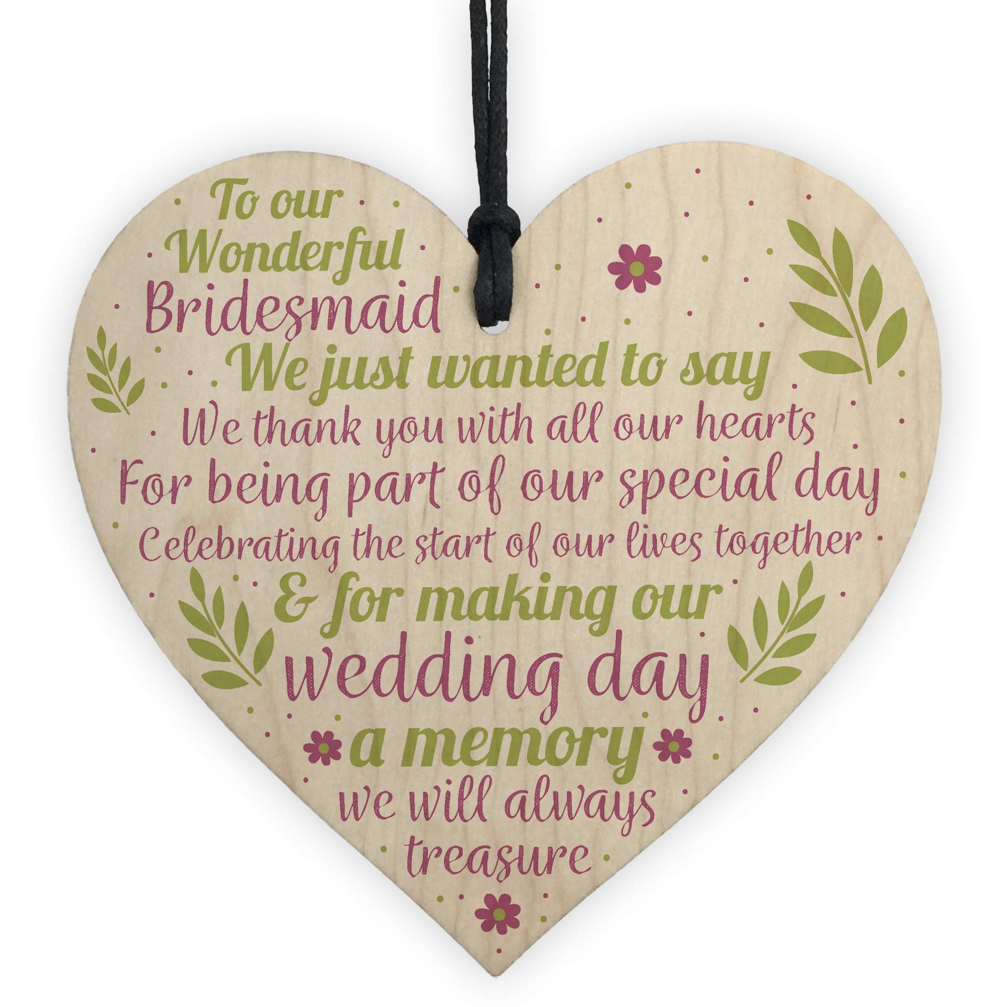 Red Ocean Wedding Heart Thank You Gift Bridesmaid Flower Girl Maid Of Honour Wedding Favour Keepsakes