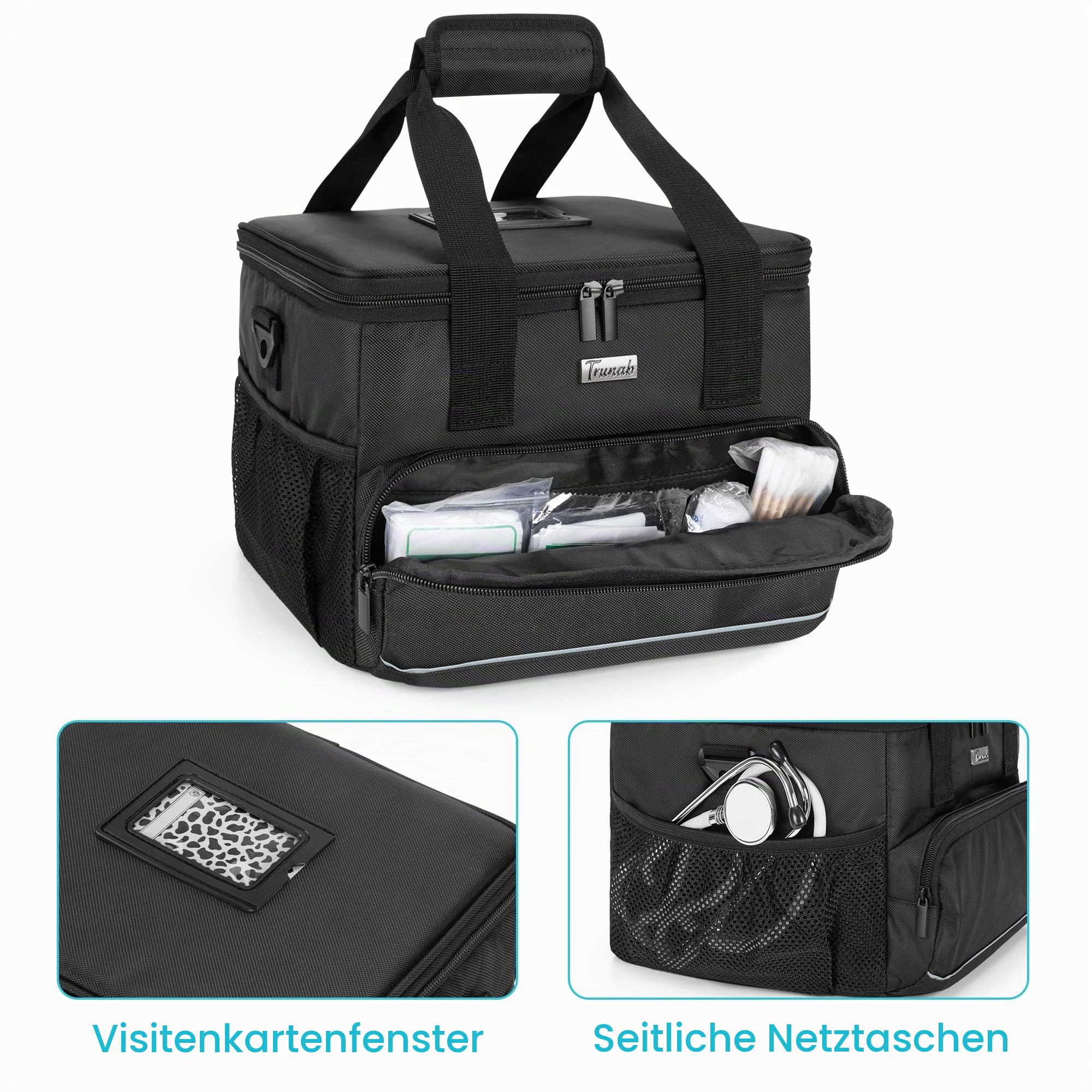Trunab Isolierte Medizinische Tasche mit 5 Verstellbaren Trennwänden