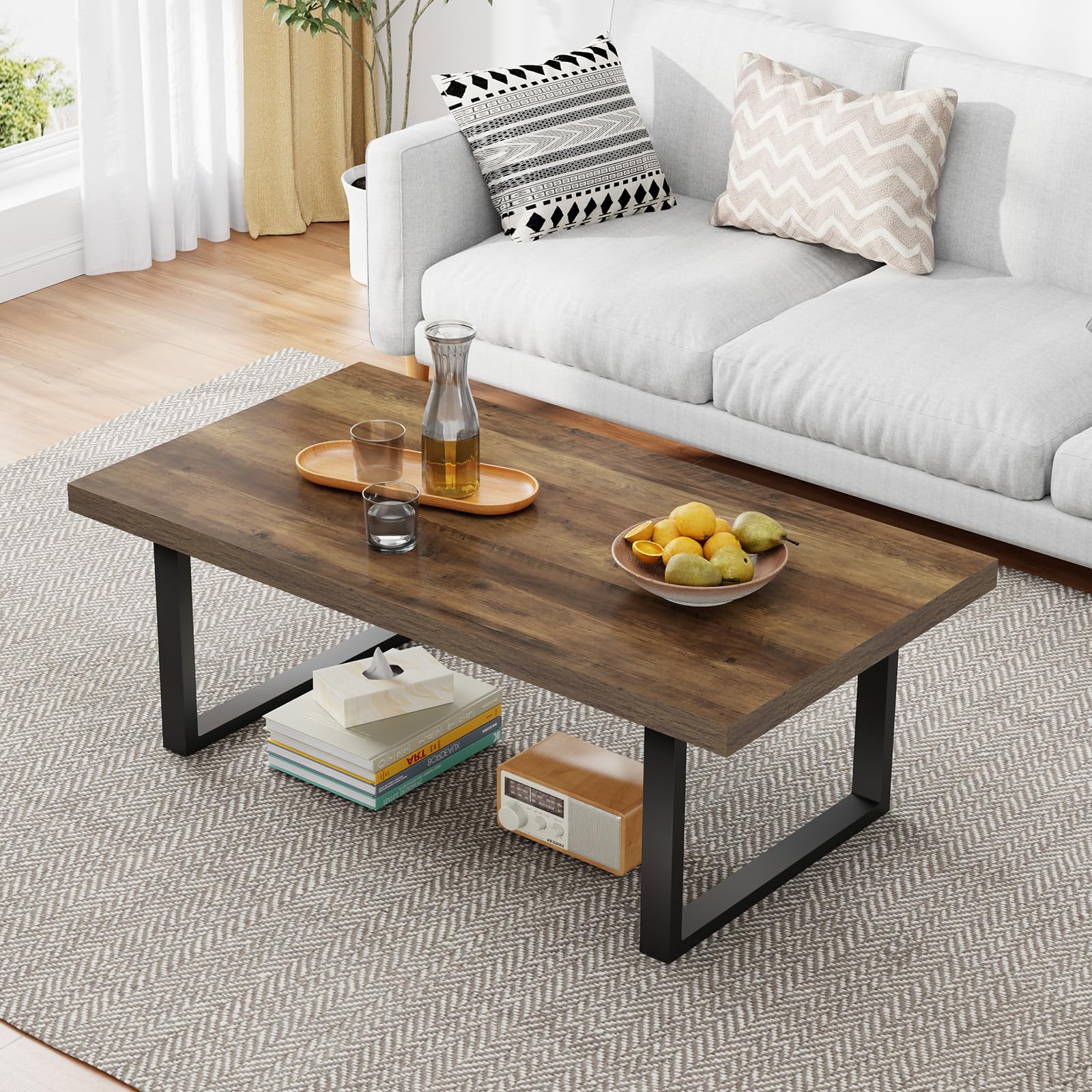Amazon.com: IBF Farmhouse Coffee Table, Modern Simple Wood Coffee