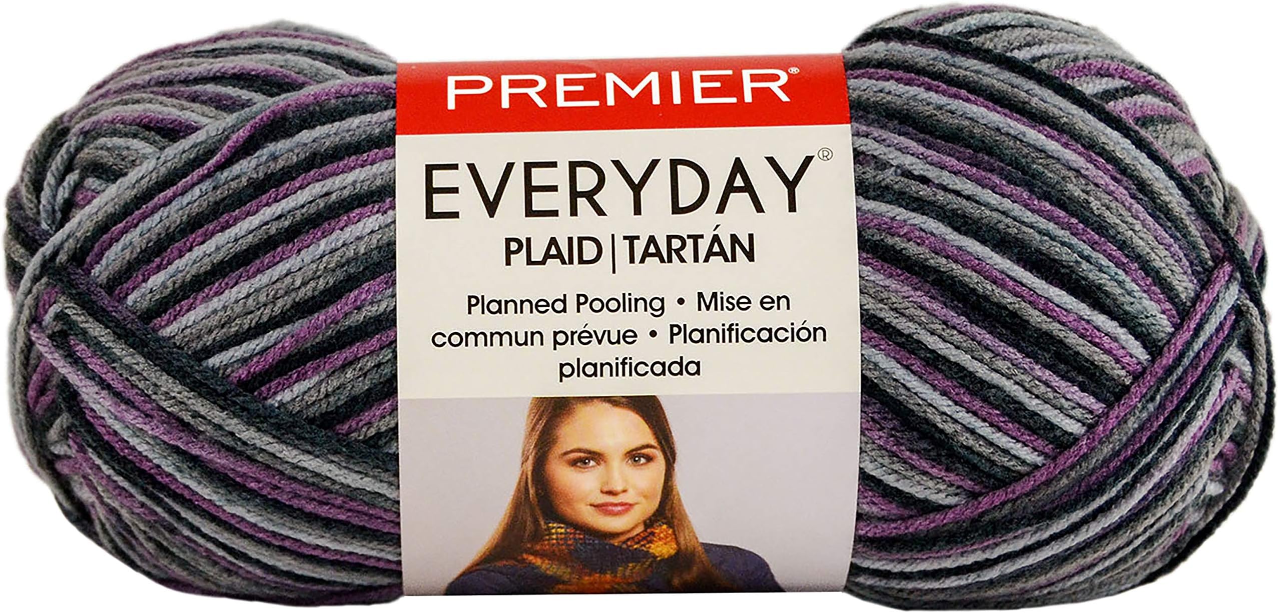 Premier Yarns Everyday Purple Grey Plaid