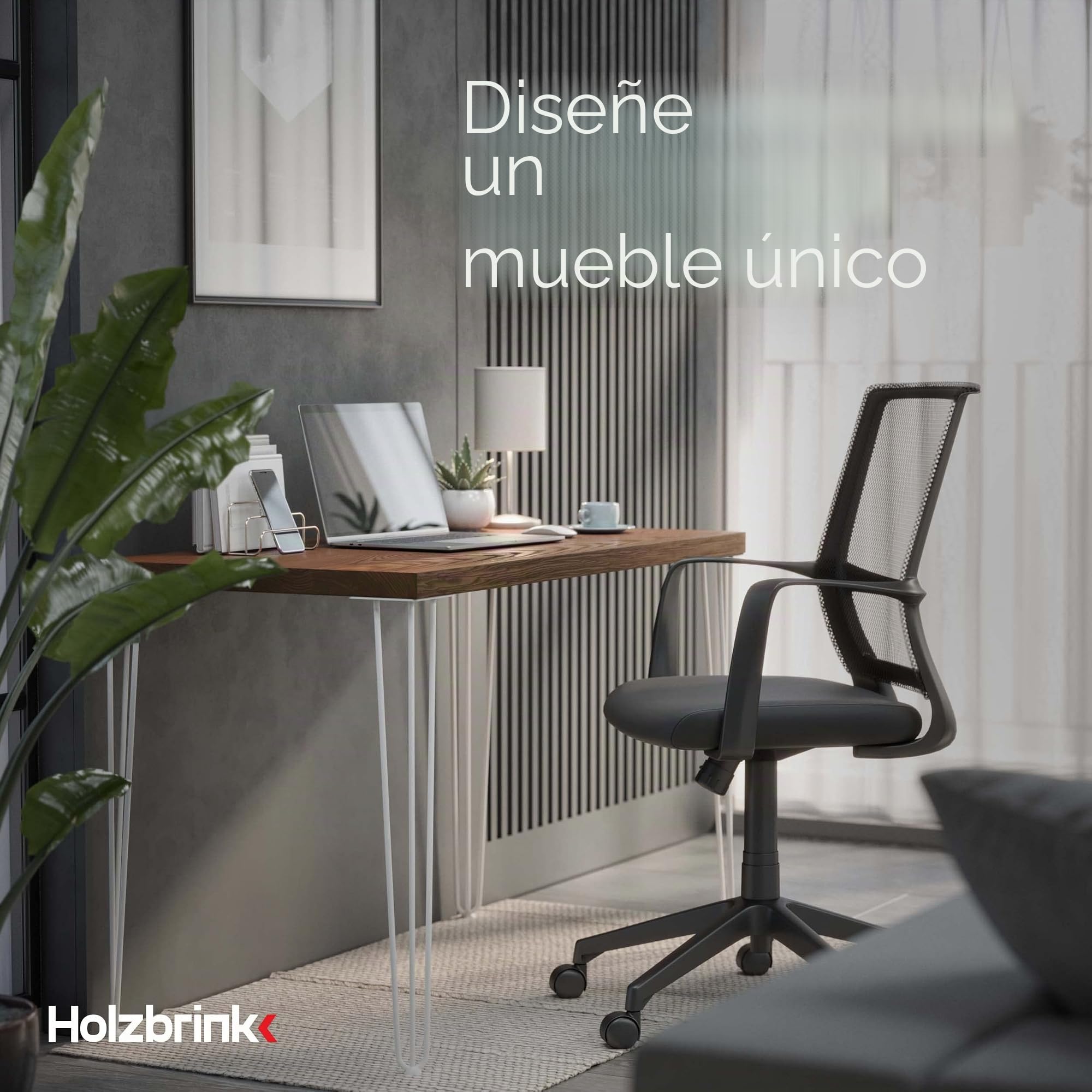 HOLZBRINK 4X Pata de la Mesa Hairpin Leg de Acero con Triple Varilla, Hairpin Pata para Mesa de Estilo Industrial, Altura: 72 cm, Blanco Tráfico, Protectores Anti-arañazos incluidos HLT-13A-72-9016
