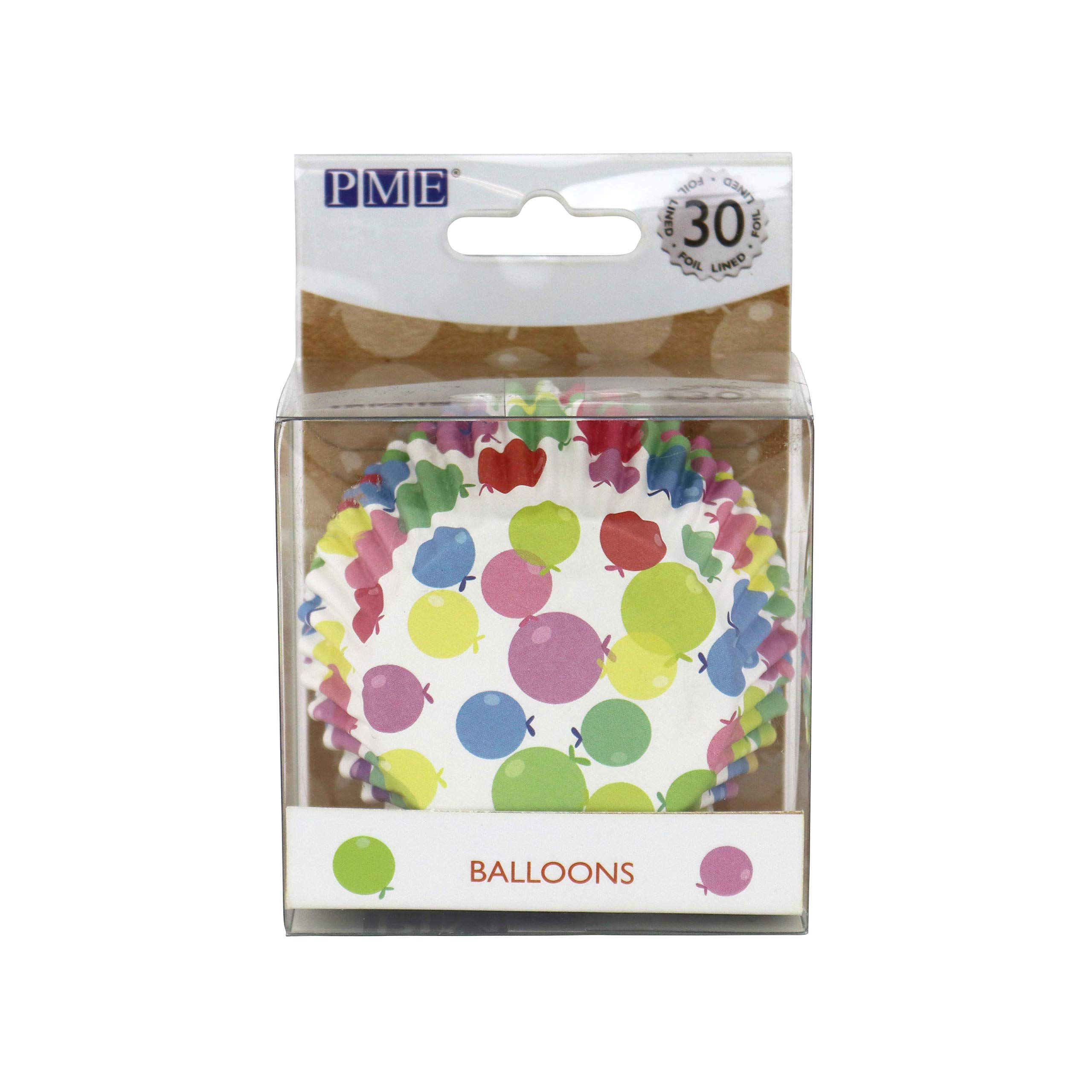 PME Balloons Cupcake Cases Foil Lined - 30 Pack, BC828