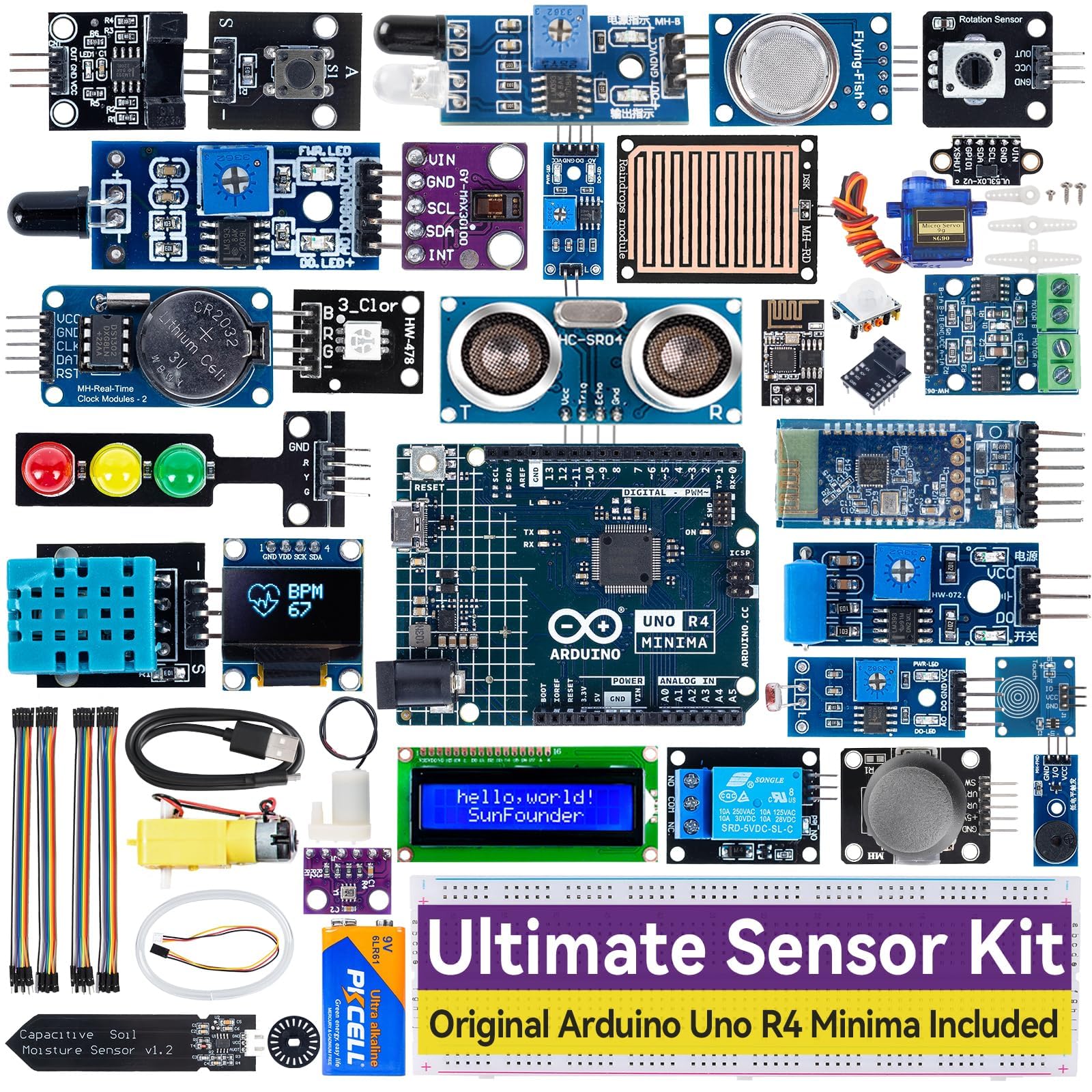 SunFounder Ultimate Sensor Kit con Arduino Uno R4 Minima originale ...