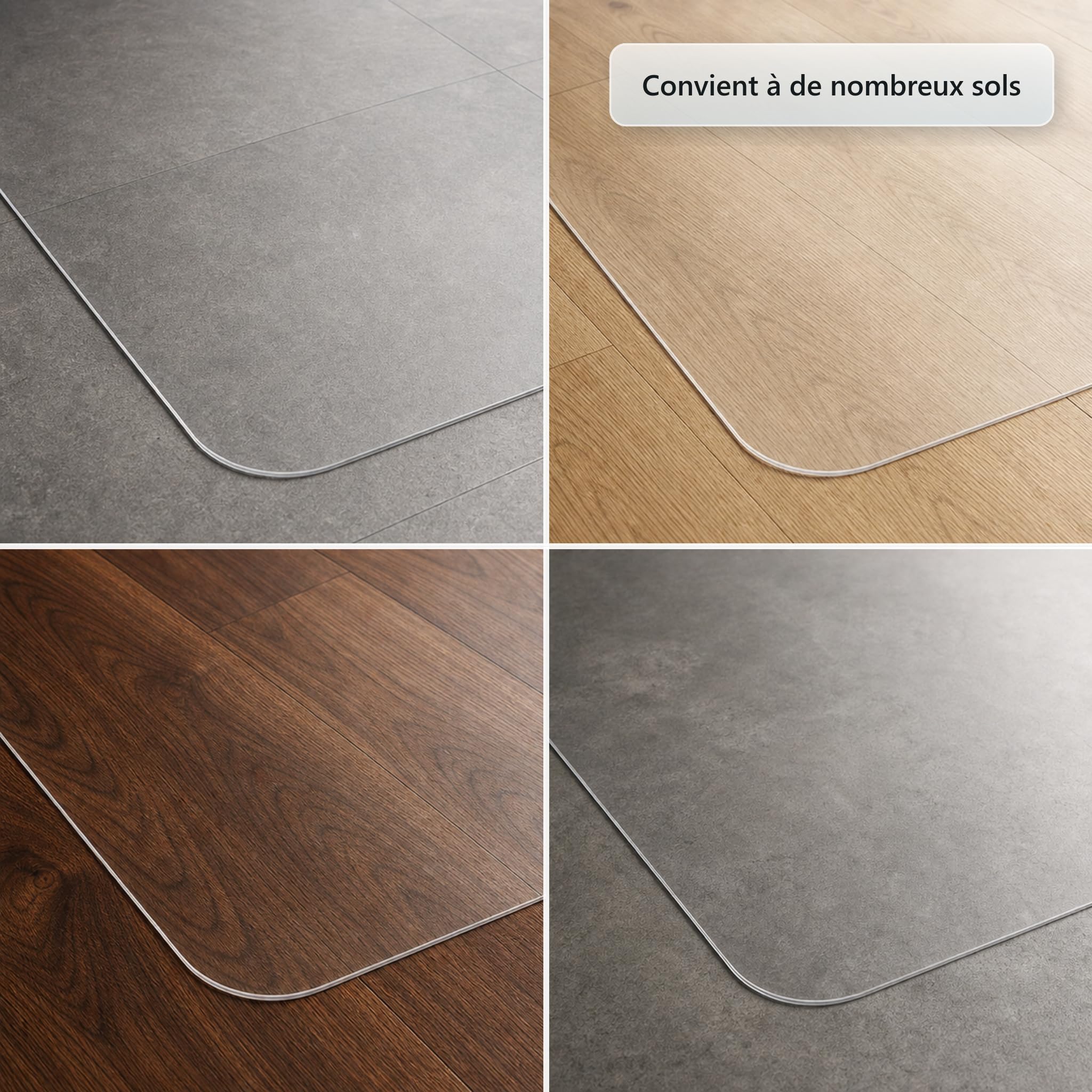 Floorfit Tapis de Protection pour Sols Durs, 140 x 200 cm, Transparent Mat, Épaisseur 1,5 mm, Bords Biseautés à 45°, Tapis de Chaise pour Parquet, Stratifié, Vinyle et Carrelage